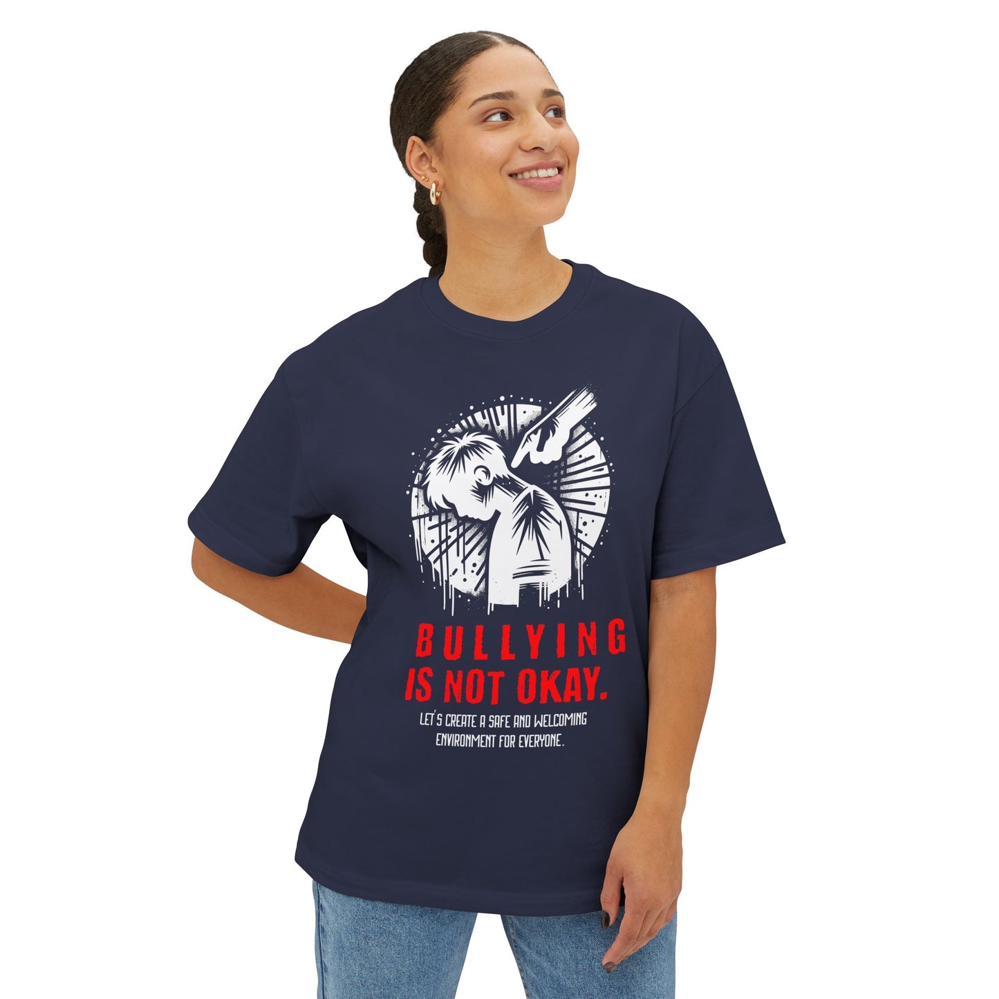 FPD - Bullying Is Not Okay Oversized Tee — Anti-Bullying Statement Shirt