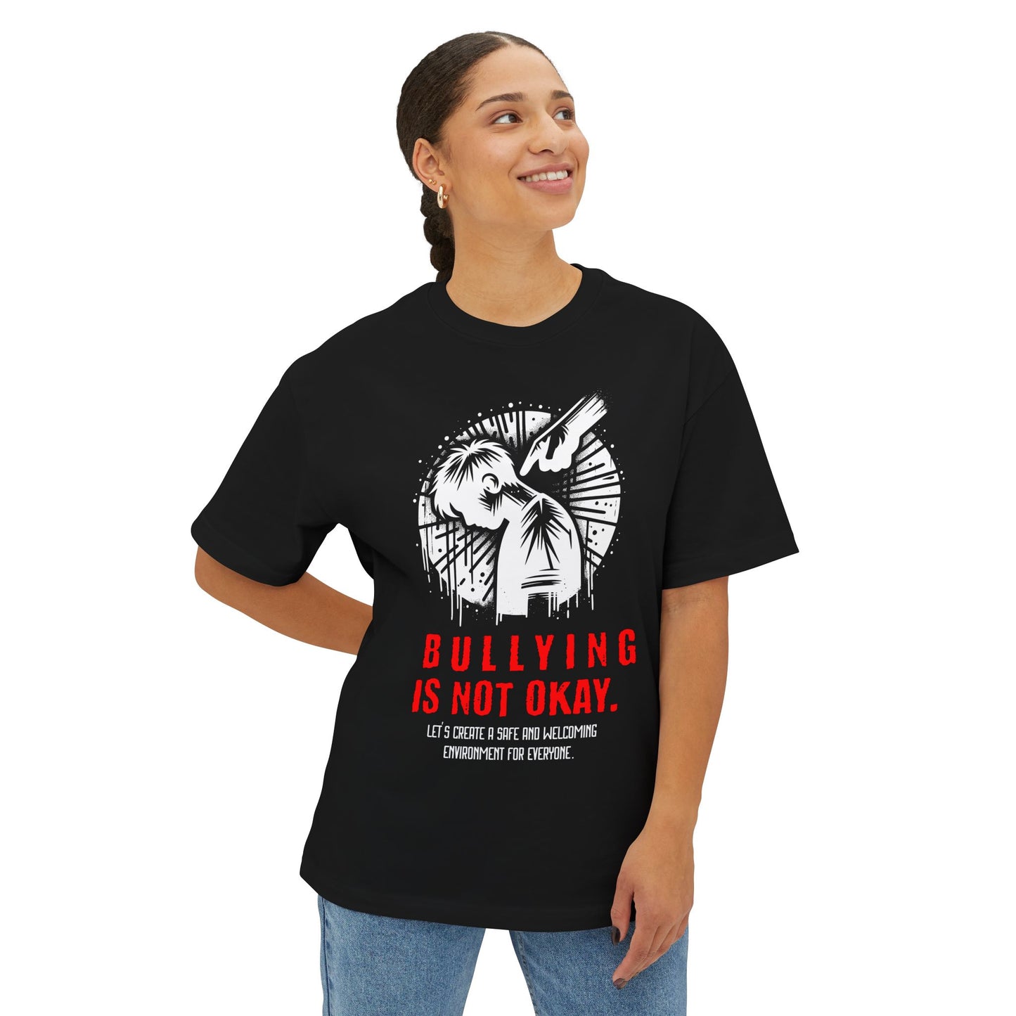 FPD - Bullying Is Not Okay Oversized Tee — Anti-Bullying Statement Shirt