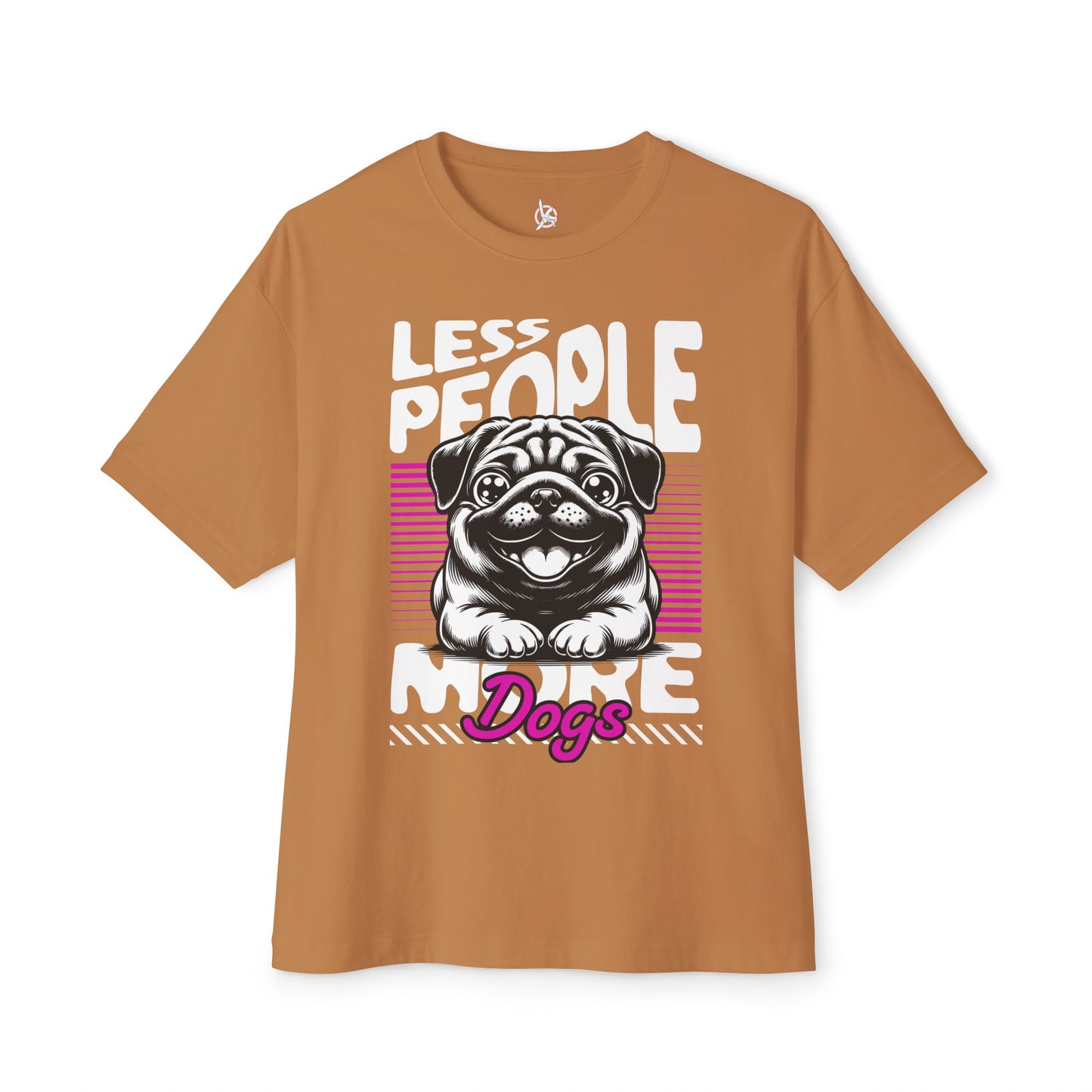 Less People More Dogs Oversized T-Shirt – Relaxed Fit Funny Dog Tee - FPD