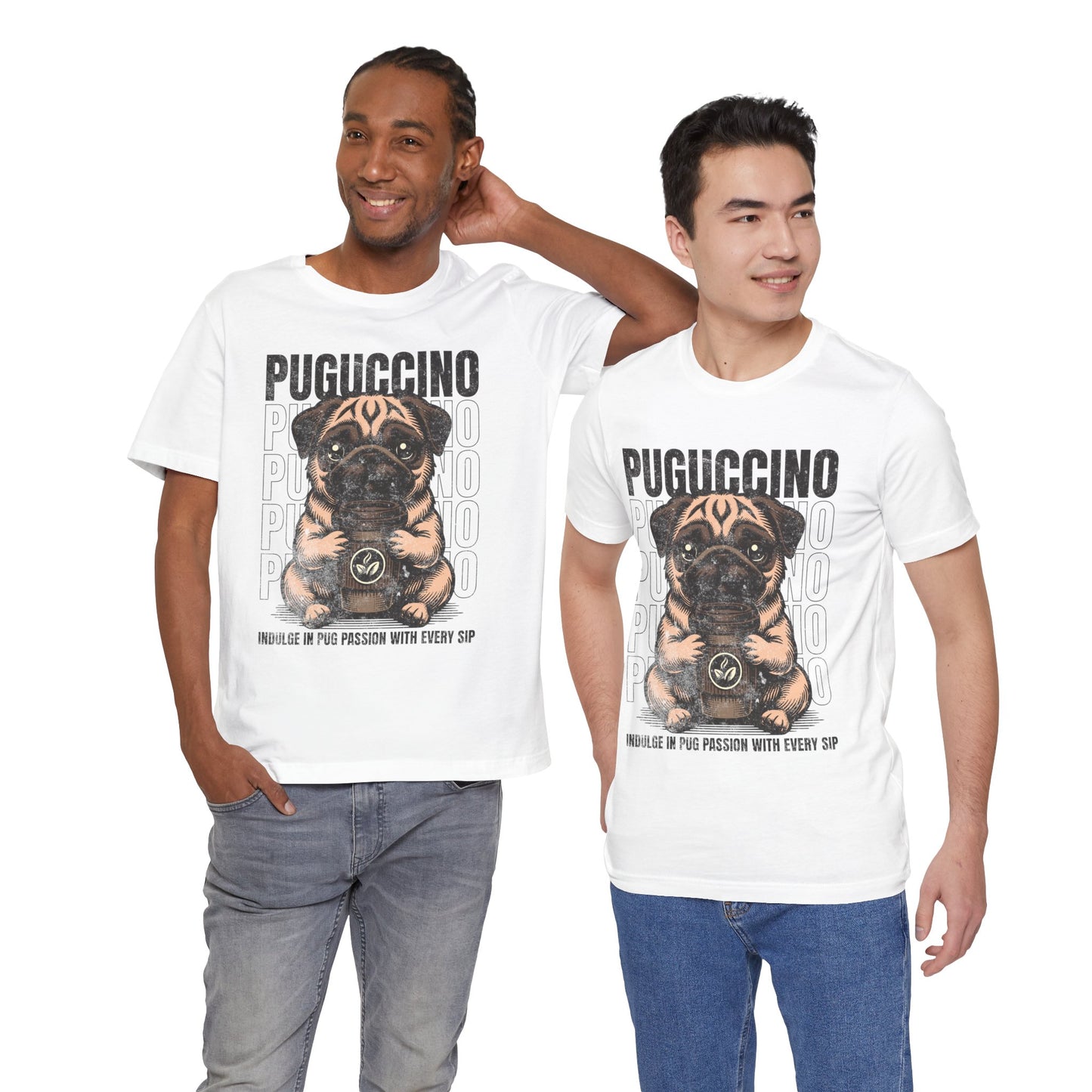 FPD - Unisex T-shirt - Puguccino Tee – Coffee & Pug Lover Statement Shirt