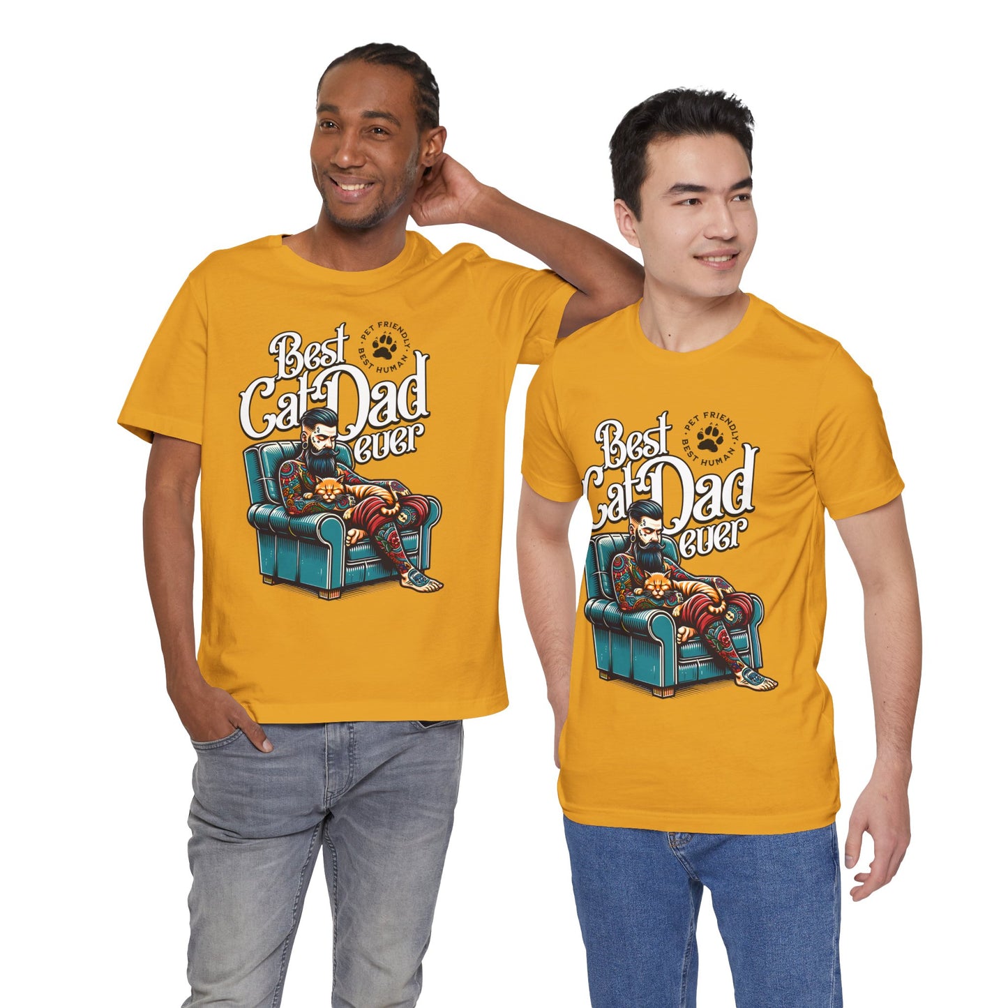 Best Cat Dad Ever Unisex T-Shirt – Perfect Gift for Cat Lovers - FPD