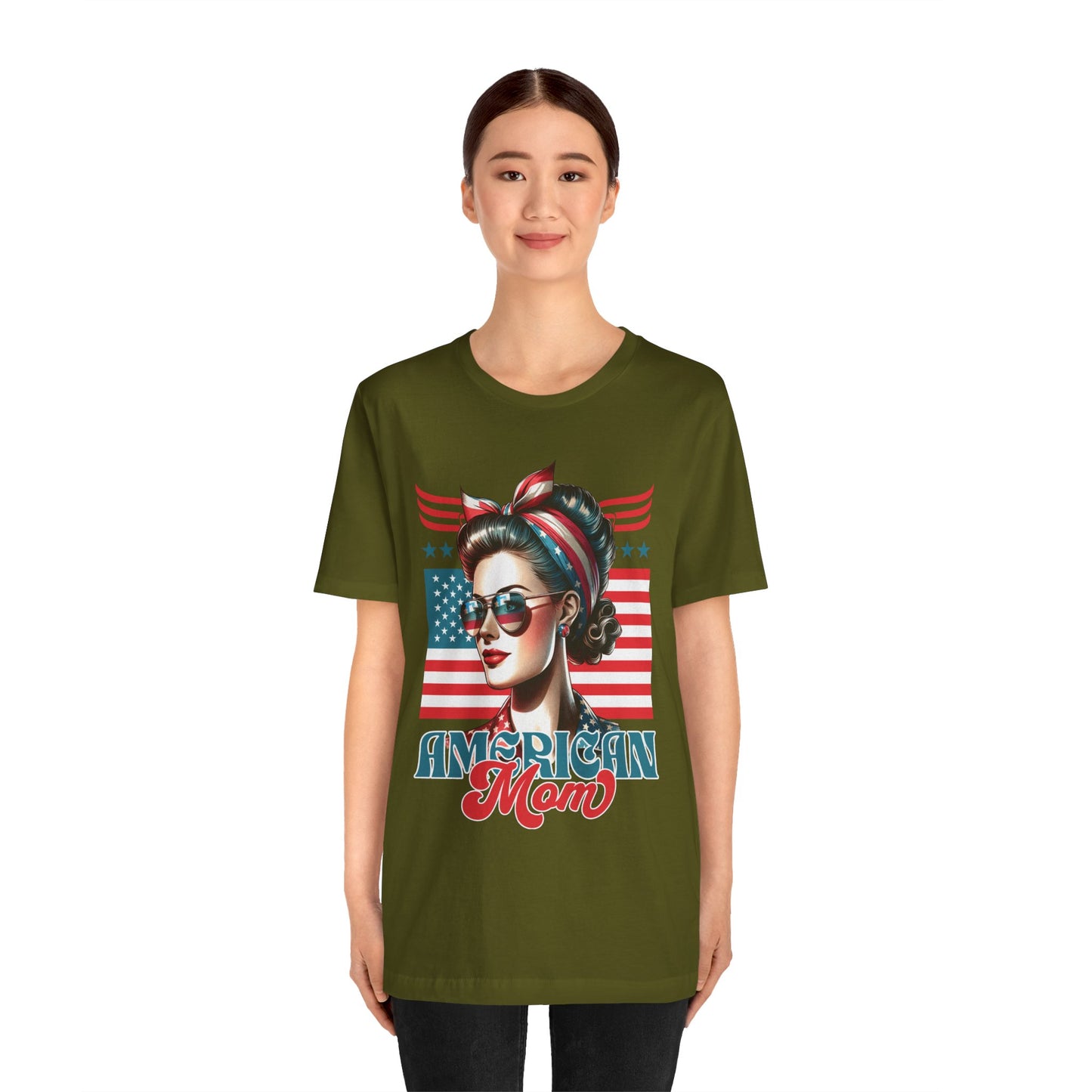 American Mom T-Shirt – Patriotic Tee for Moms