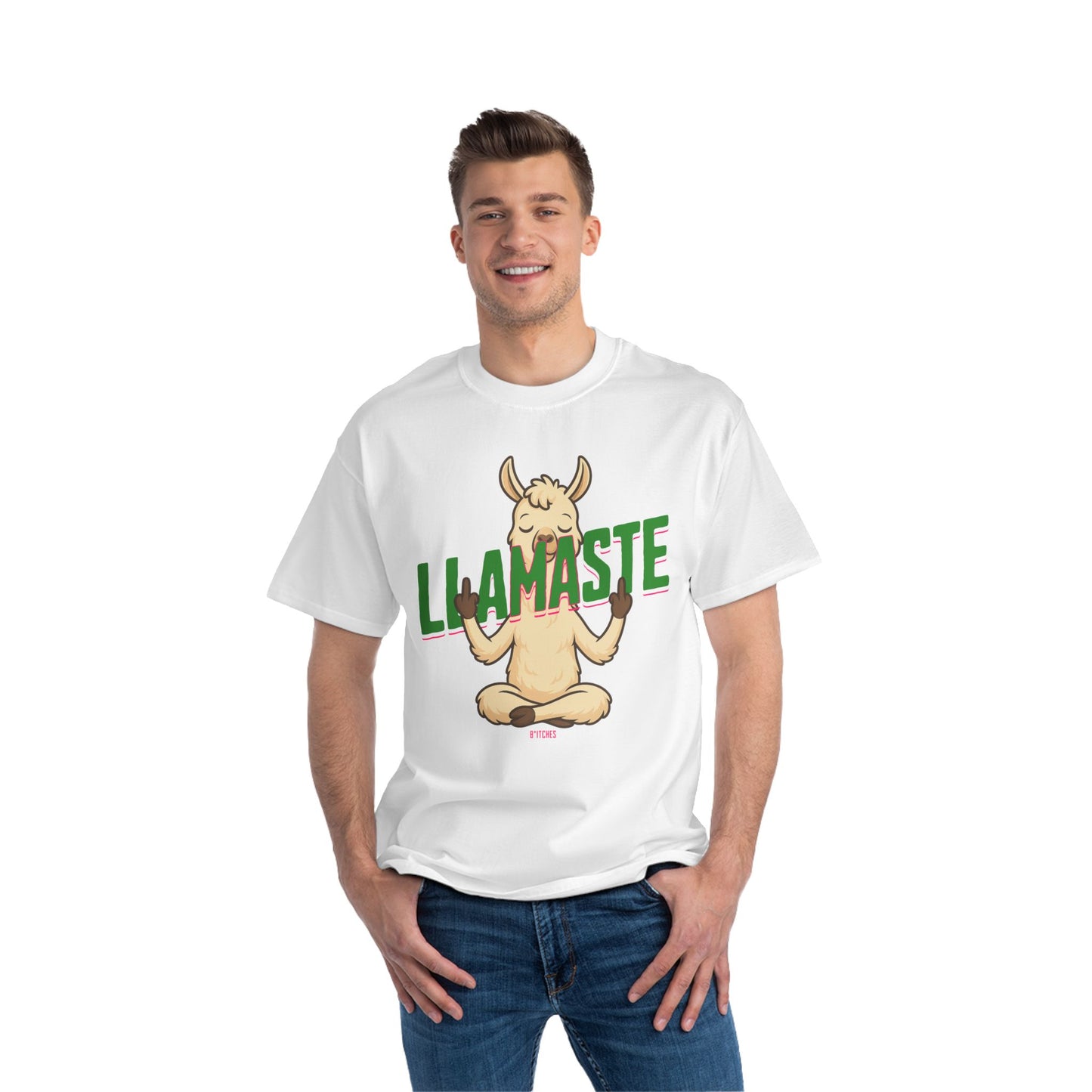 Funny Oversized T-Shirt Print – Yoga Llama Graphic Tee for Men & Women