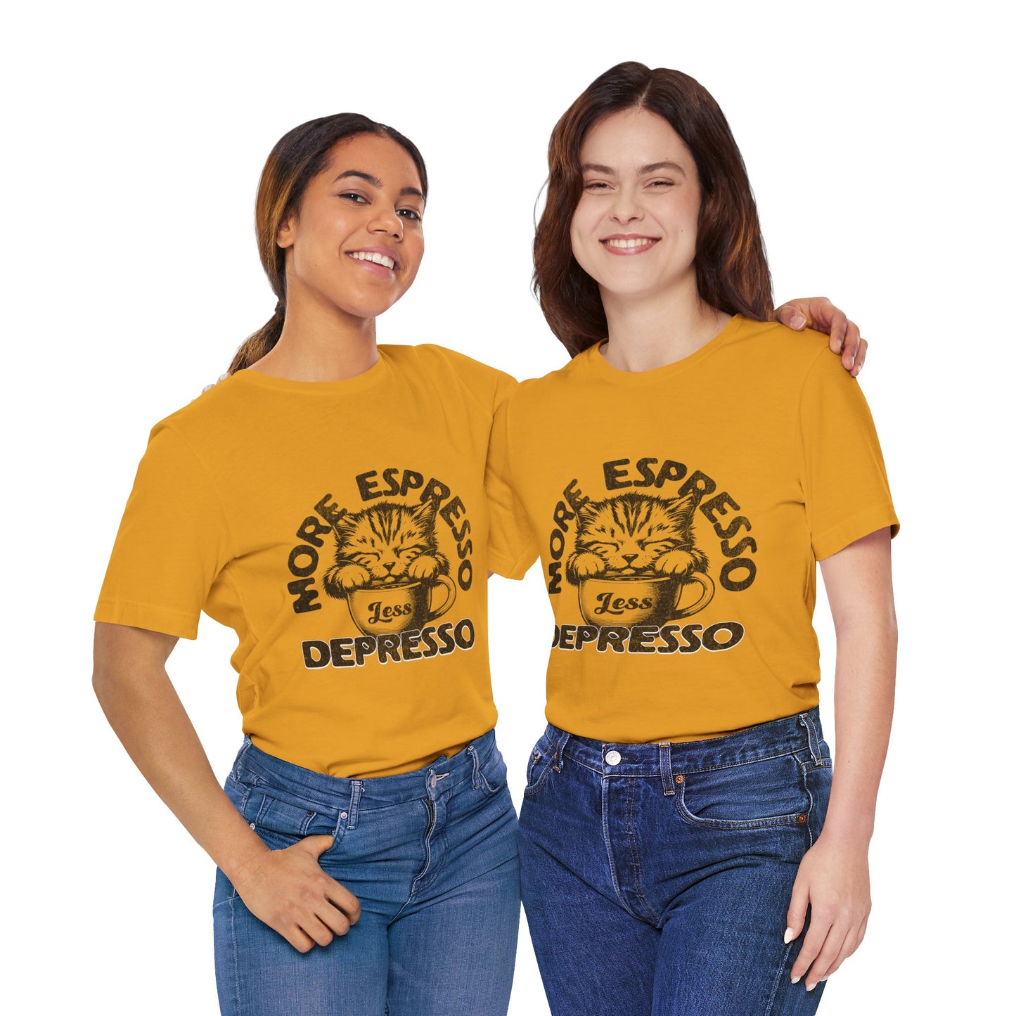 FPD - Unisex T-shirt - More Espresso Less Depresso Tee – Coffee Humor Statement Shirt