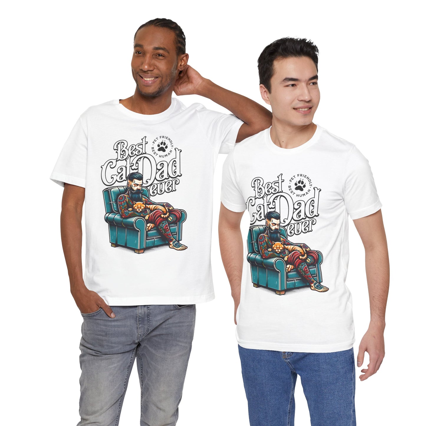 Best Cat Dad Ever Unisex T-Shirt – Perfect Gift for Cat Lovers - FPD