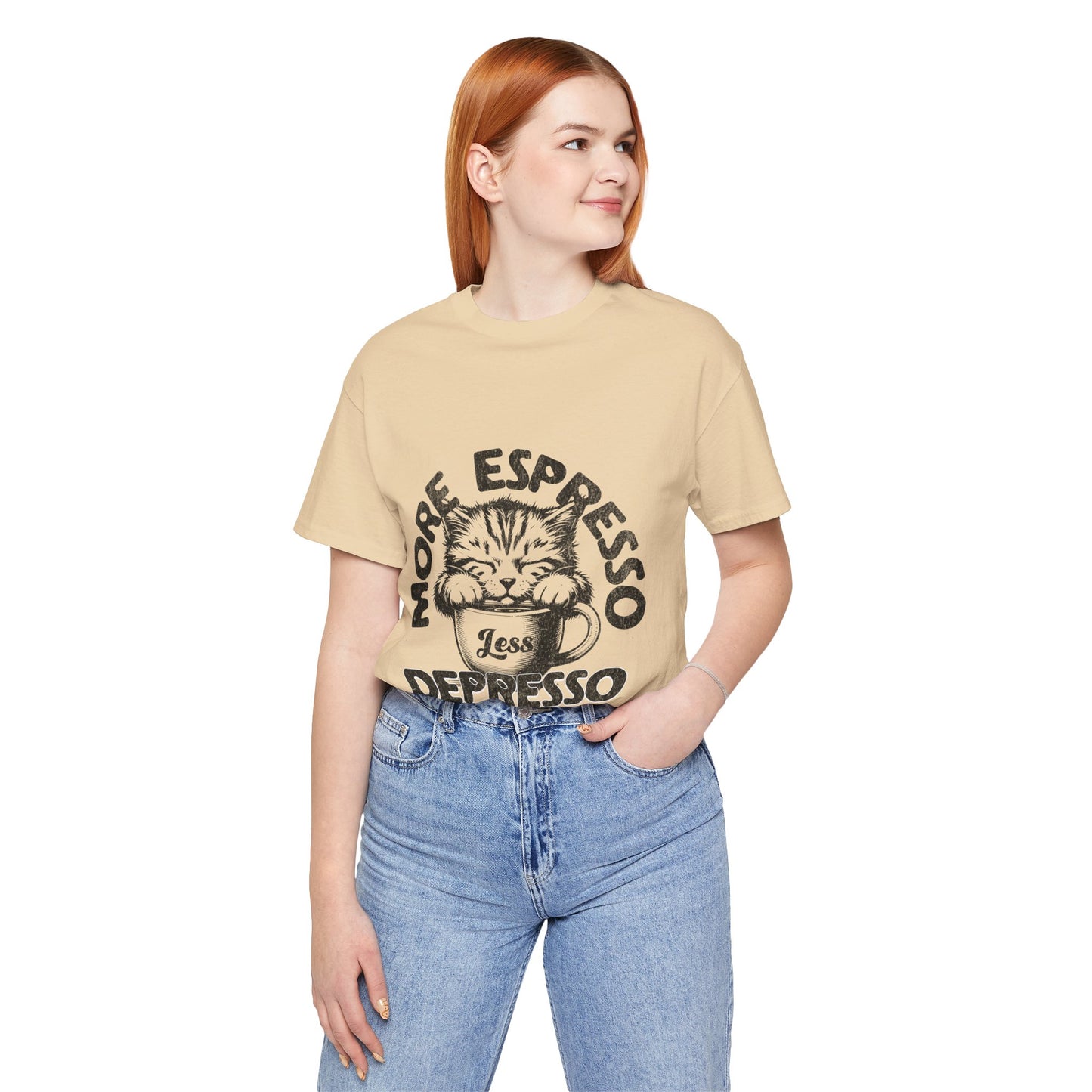 FPD - Unisex T-shirt - More Espresso Less Depresso Tee – Coffee Humor Statement Shirt