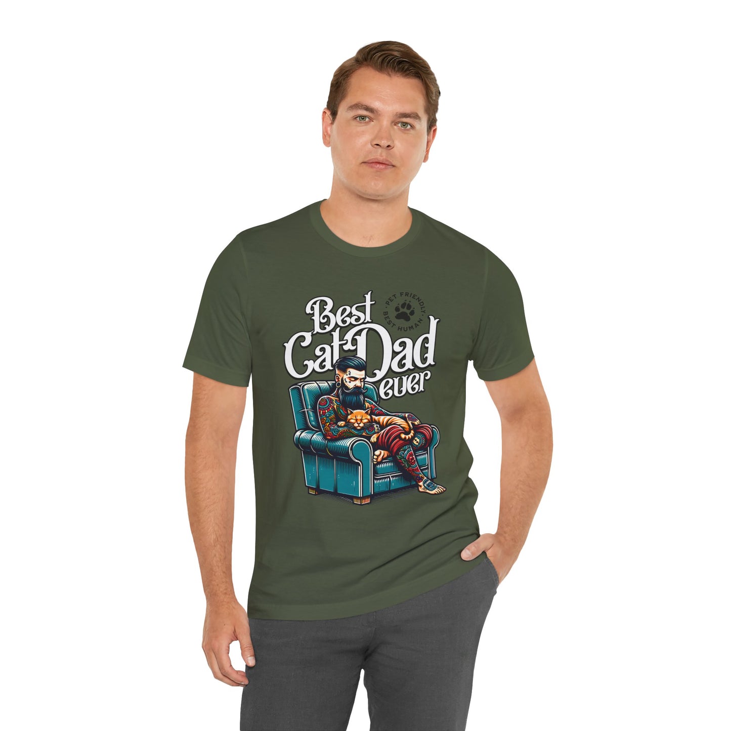 Best Cat Dad Ever Unisex T-Shirt – Perfect Gift for Cat Lovers - FPD