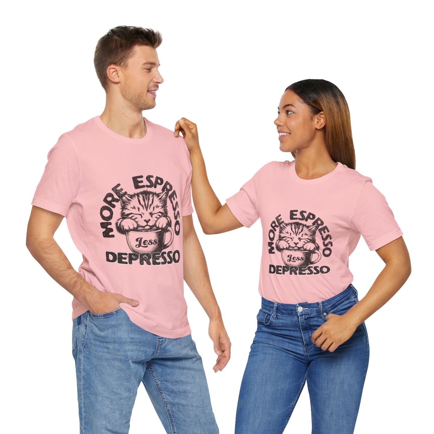 FPD - Unisex T-shirt - More Espresso Less Depresso Tee – Coffee Humor Statement Shirt
