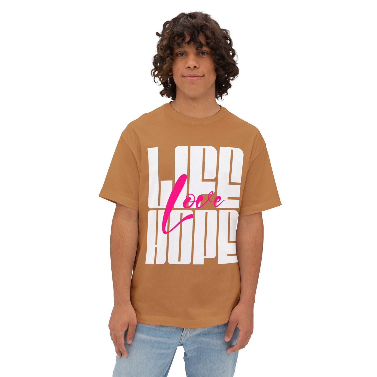 FPD - Love Life Hope Oversized Tee — Affirmation & Faith Statement Shirt