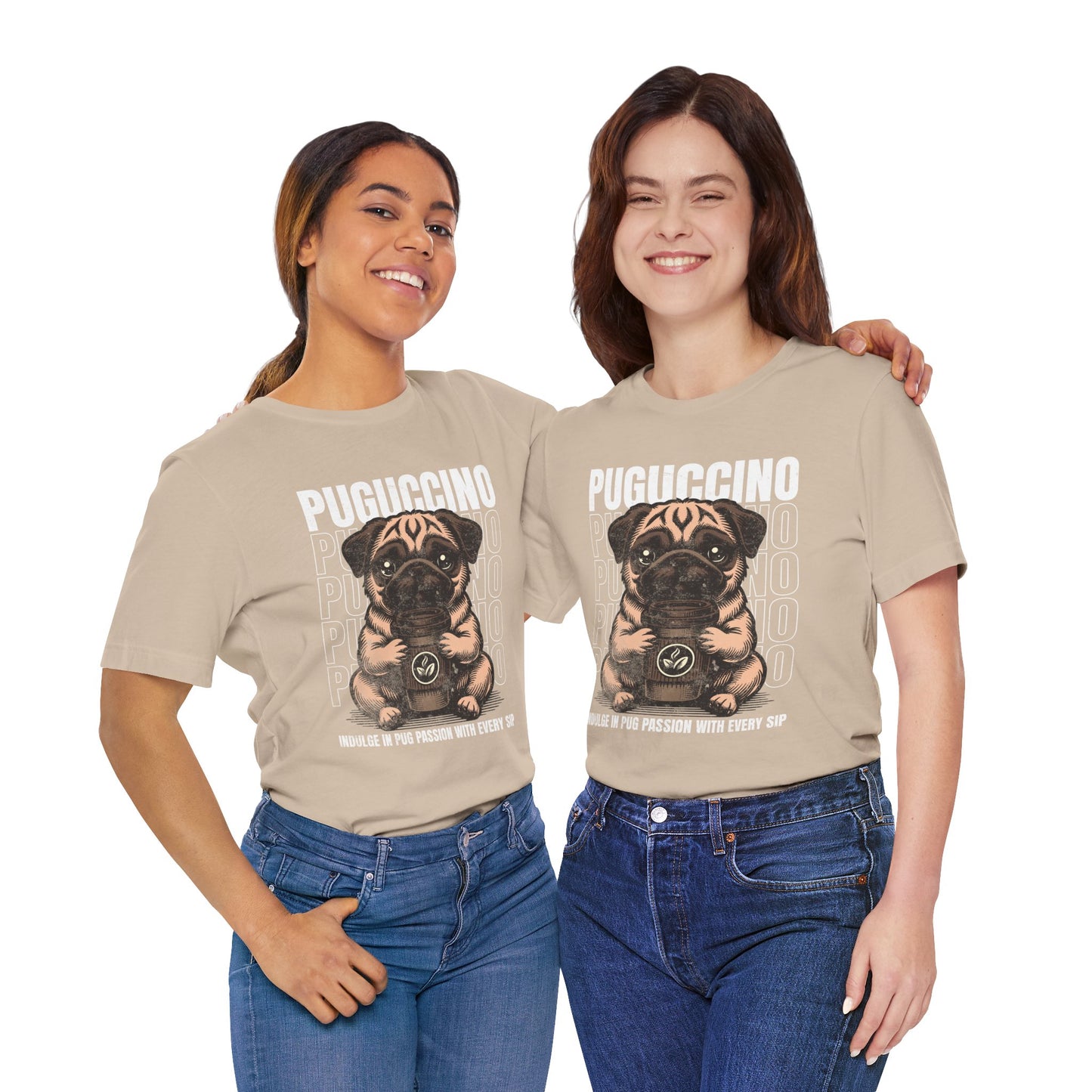 FPD - Unisex T-shirt - Puguccino Tee – Coffee & Pug Lover Statement Shirt