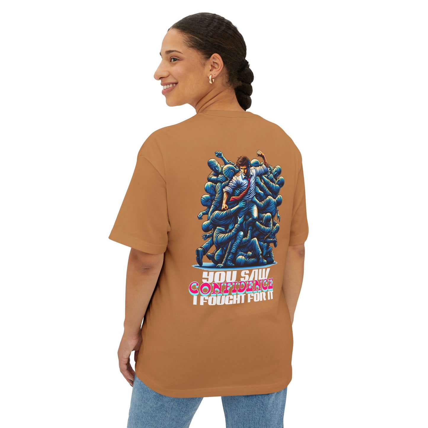 F&BPD - I Fought for Confidence Oversized Tee – Empowerment Streetwear