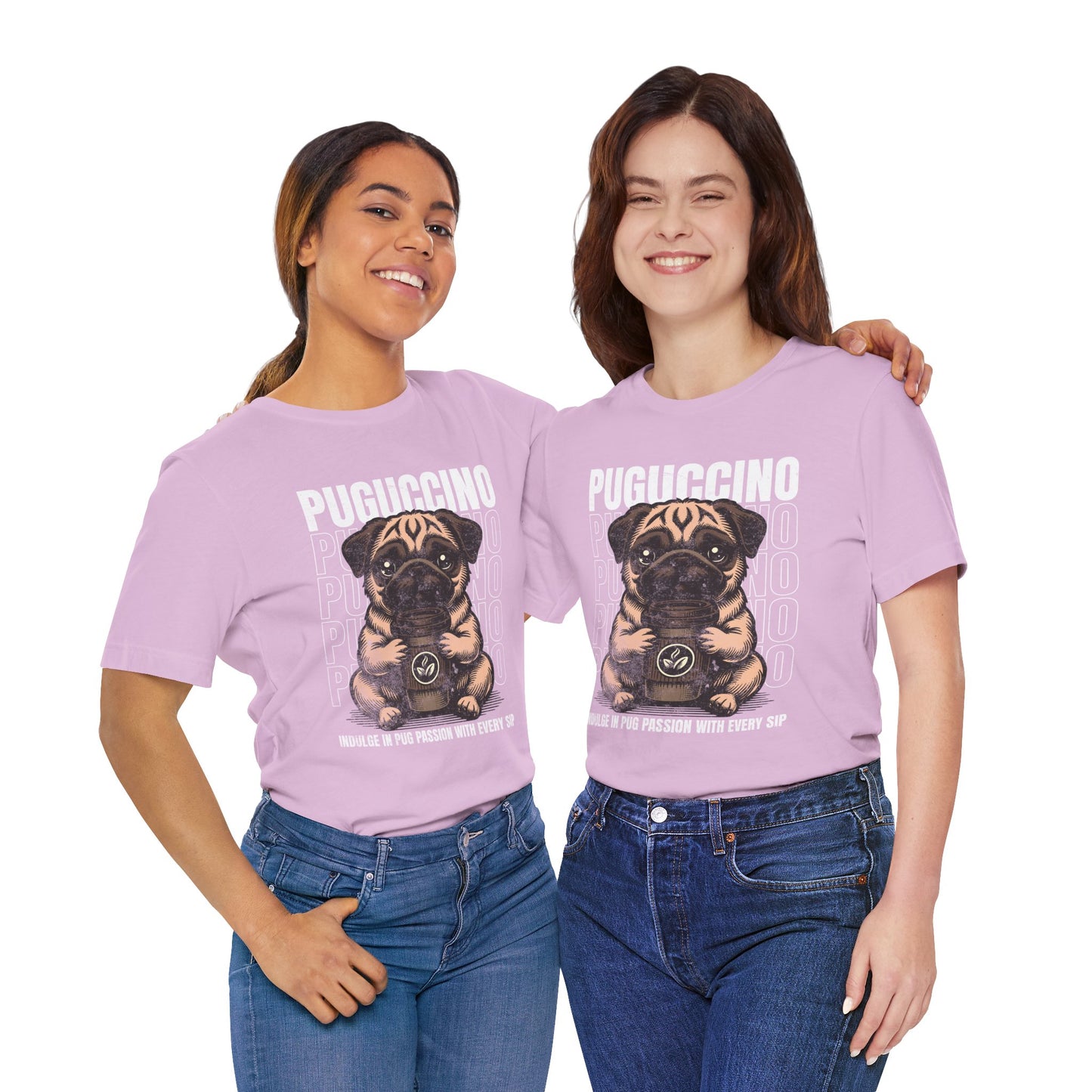 FPD - Unisex T-shirt - Puguccino Tee – Coffee & Pug Lover Statement Shirt