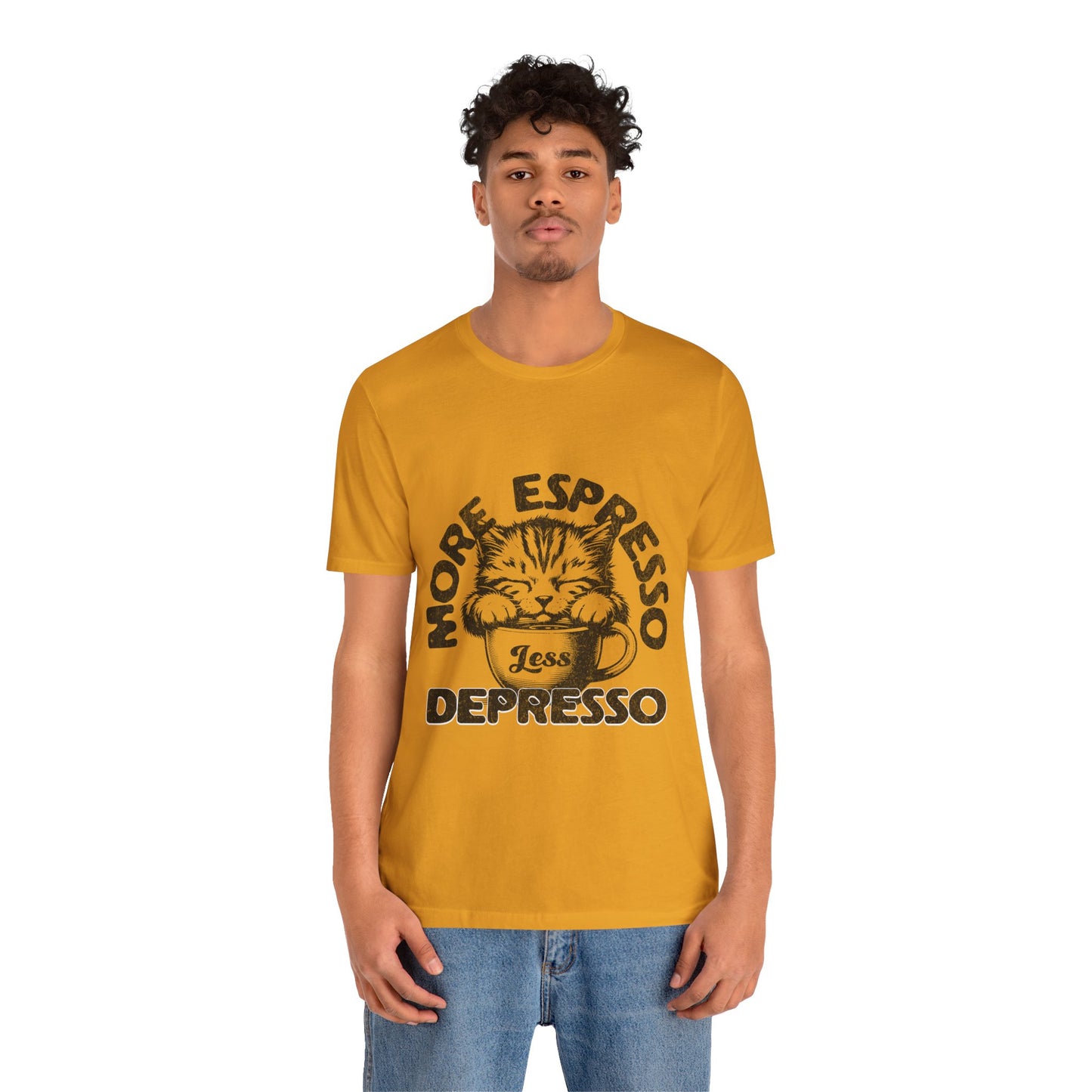FPD - Unisex T-shirt - More Espresso Less Depresso Tee – Coffee Humor Statement Shirt