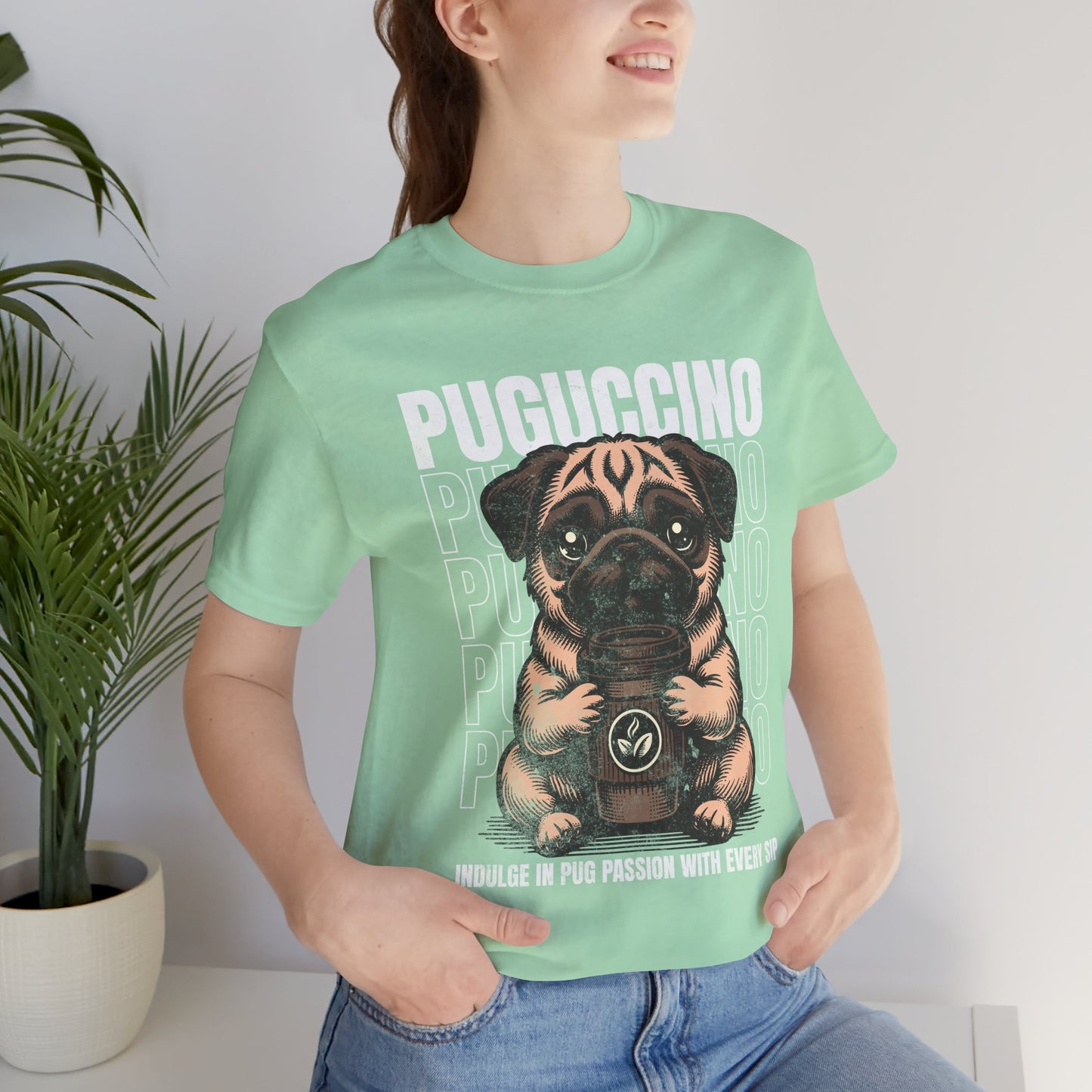 FPD - Unisex T-shirt - Puguccino Tee – Coffee & Pug Lover Statement Shirt