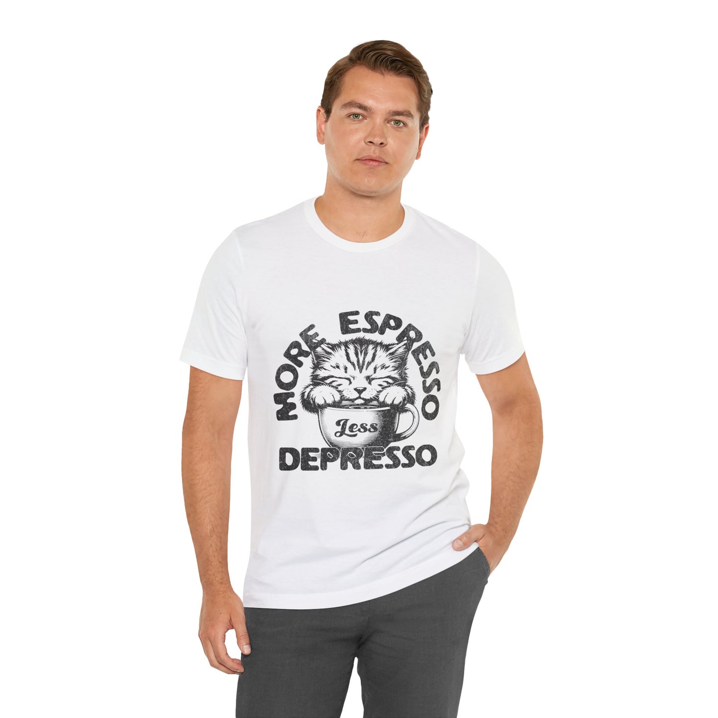 FPD - Unisex T-shirt - More Espresso Less Depresso Tee – Coffee Humor Statement Shirt