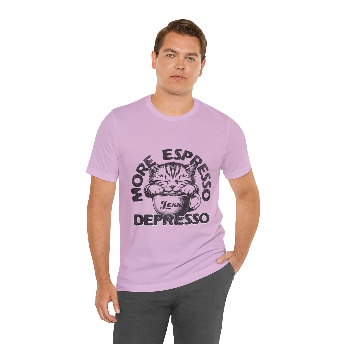 FPD - Unisex T-shirt - More Espresso Less Depresso Tee – Coffee Humor Statement Shirt