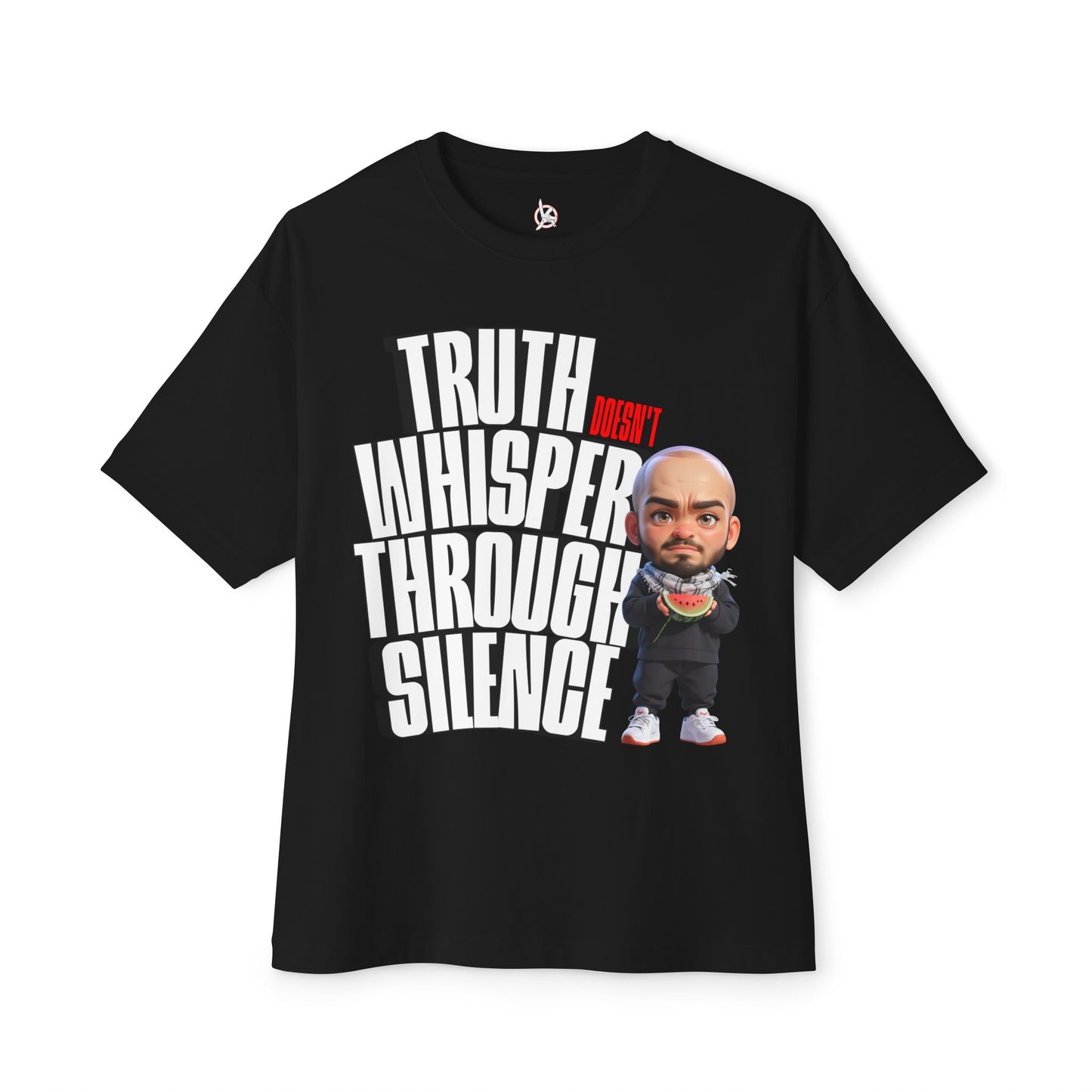 Truth Doesn’t Whisper Through Silence Oversized Tee – Pro-Palestine Graphic Shirt - FPD