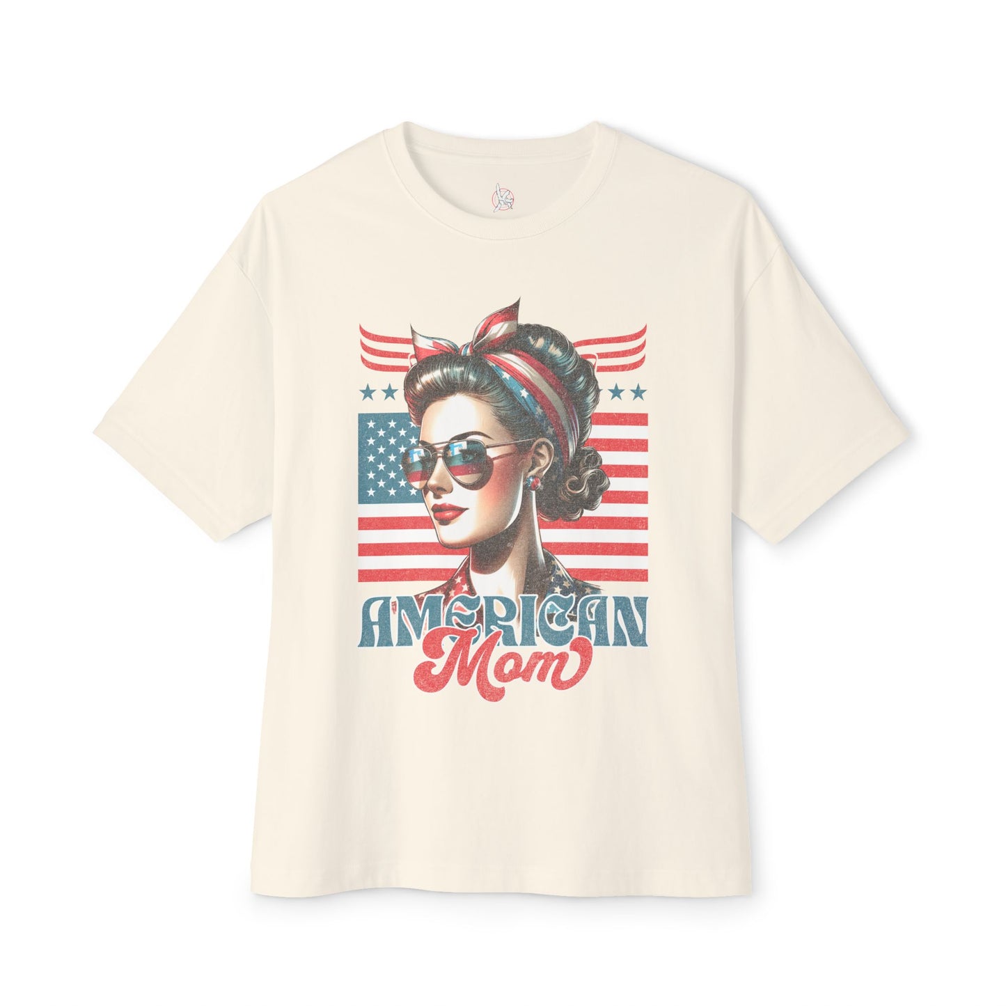American Mom Oversized T-Shirt – Relaxed Patriotic Style for Moms