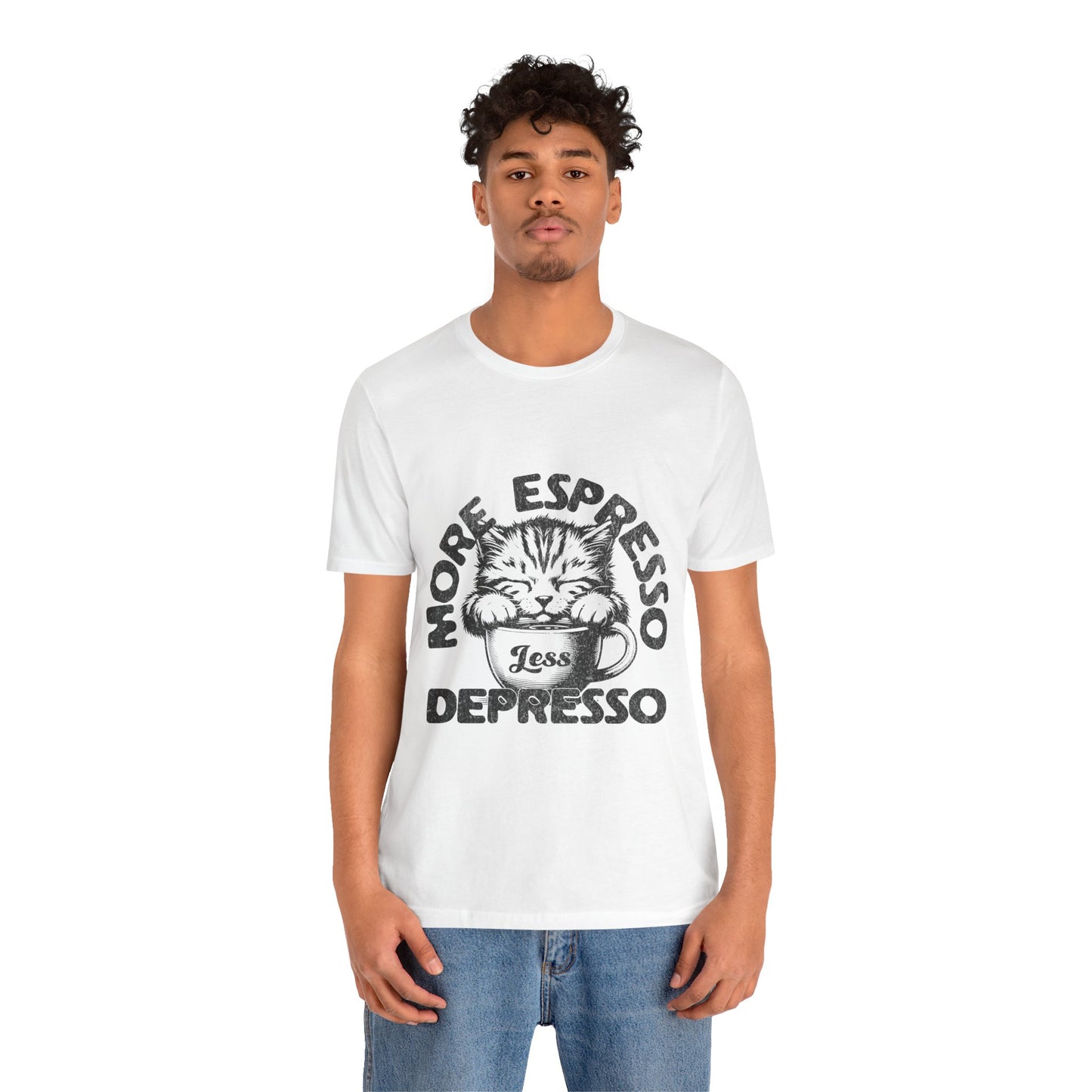 FPD - Unisex T-shirt - More Espresso Less Depresso Tee – Coffee Humor Statement Shirt
