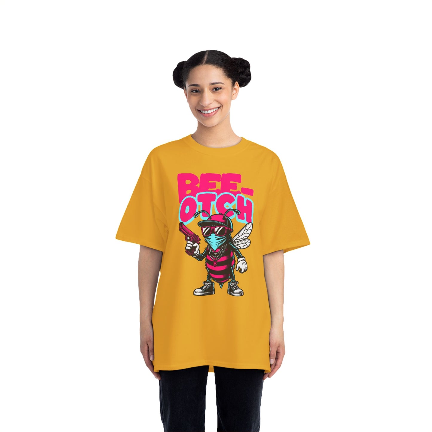 Bee-otch Oversized Graphic T-Shirt – Funny Streetwear Print Tee for Men & Women