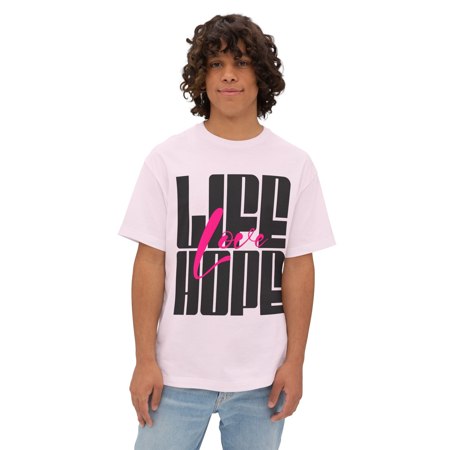 FPD - Love Life Hope Oversized Tee — Affirmation & Faith Statement Shirt