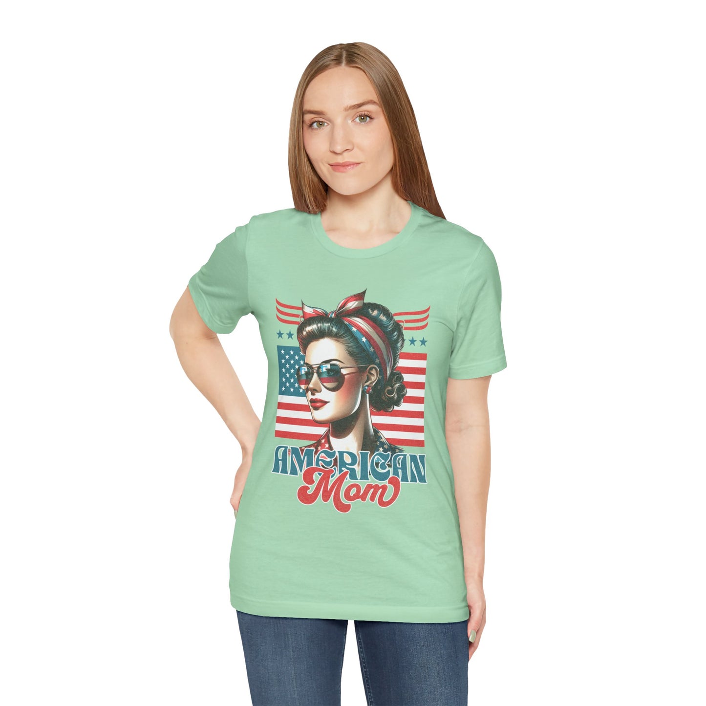 American Mom T-Shirt – Patriotic Tee for Moms