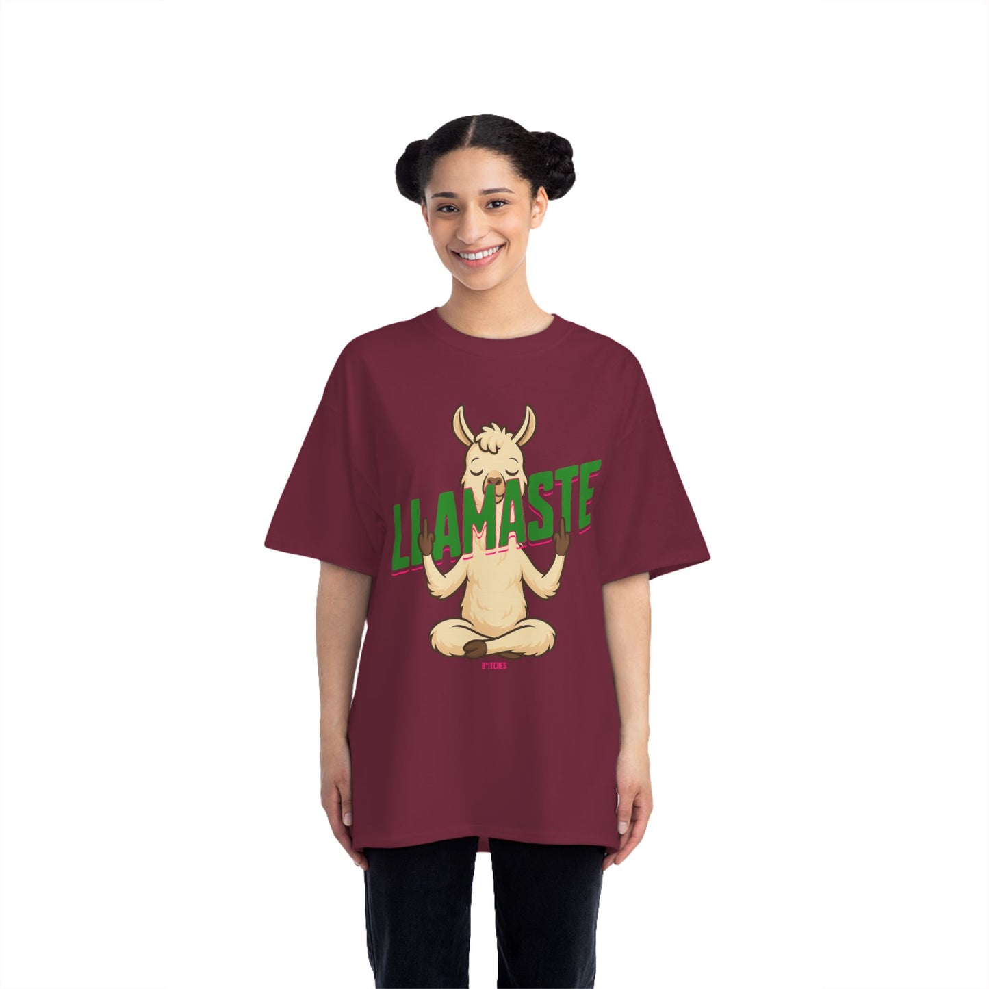Funny Oversized T-Shirt Print – Yoga Llama Graphic Tee for Men & Women