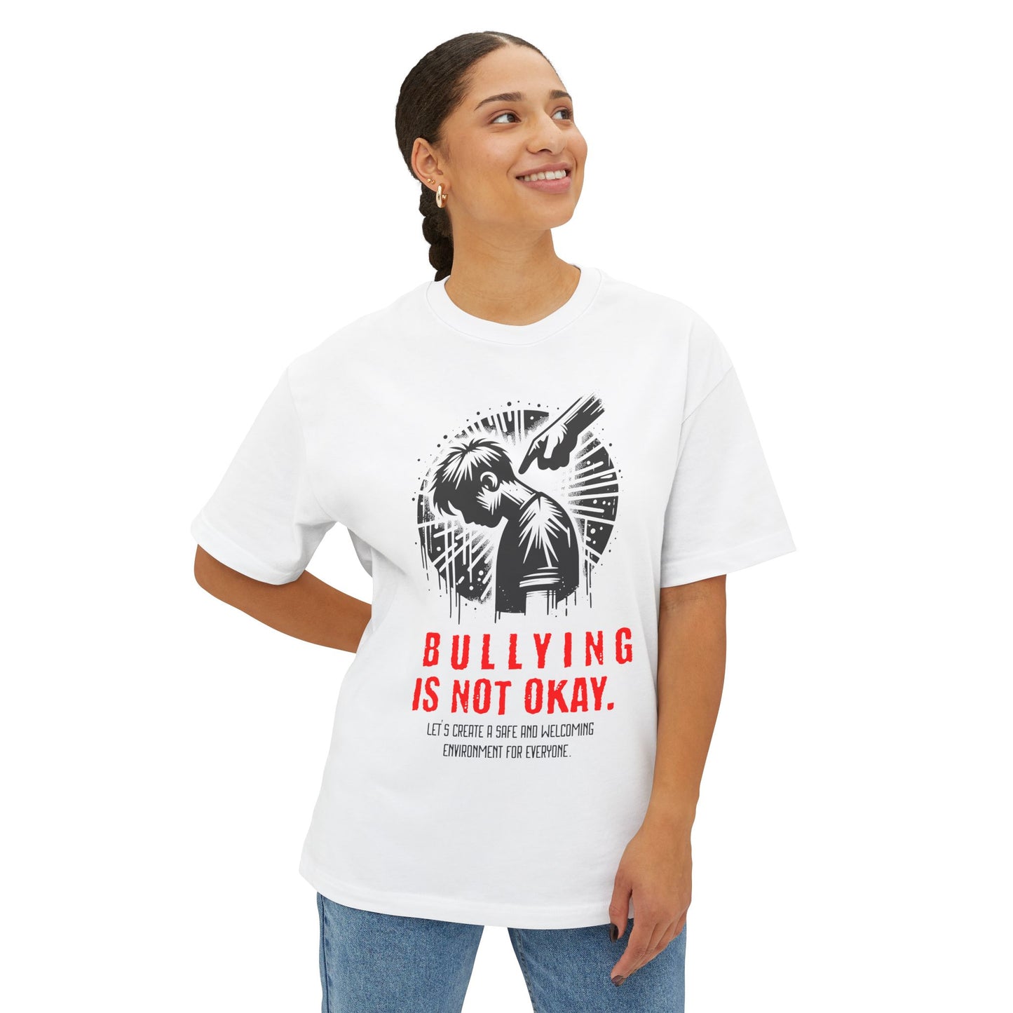 FPD - Bullying Is Not Okay Oversized Tee — Anti-Bullying Statement Shirt