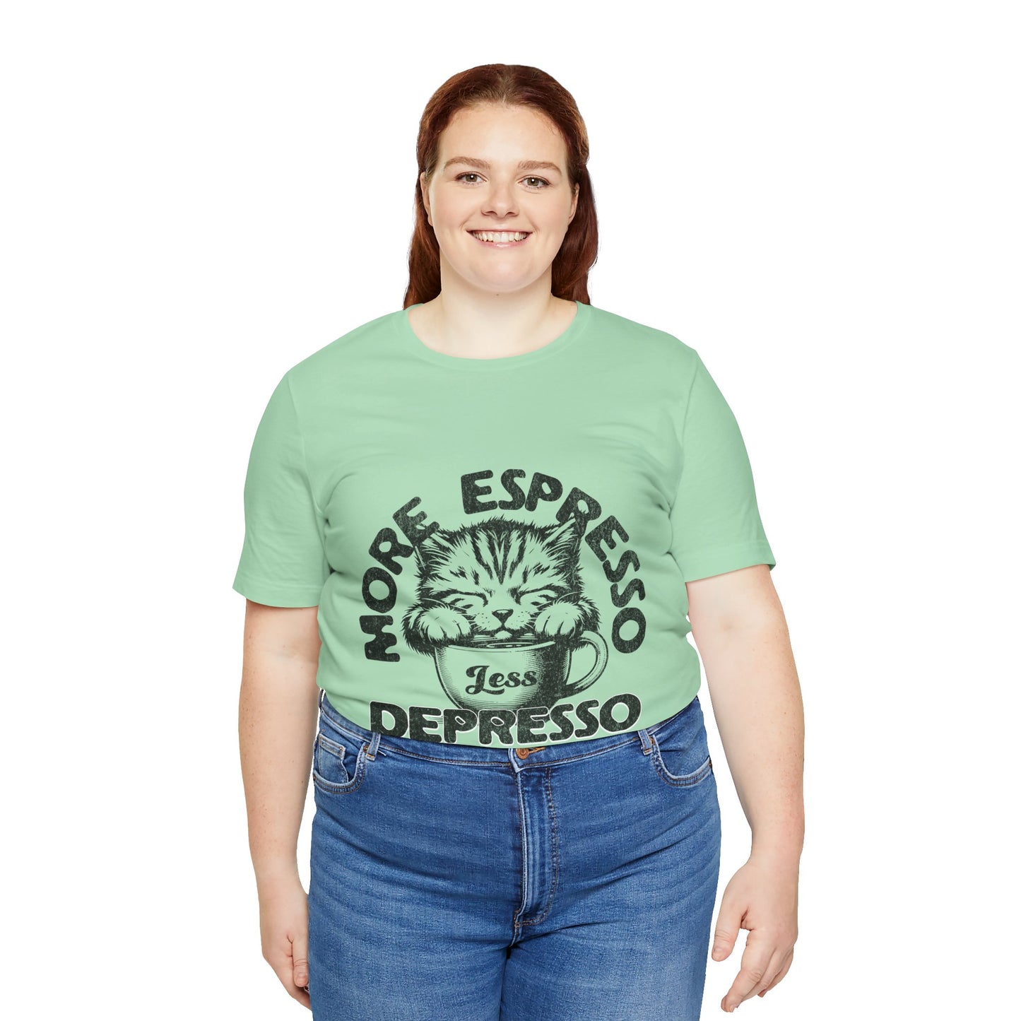 FPD - Unisex T-shirt - More Espresso Less Depresso Tee – Coffee Humor Statement Shirt