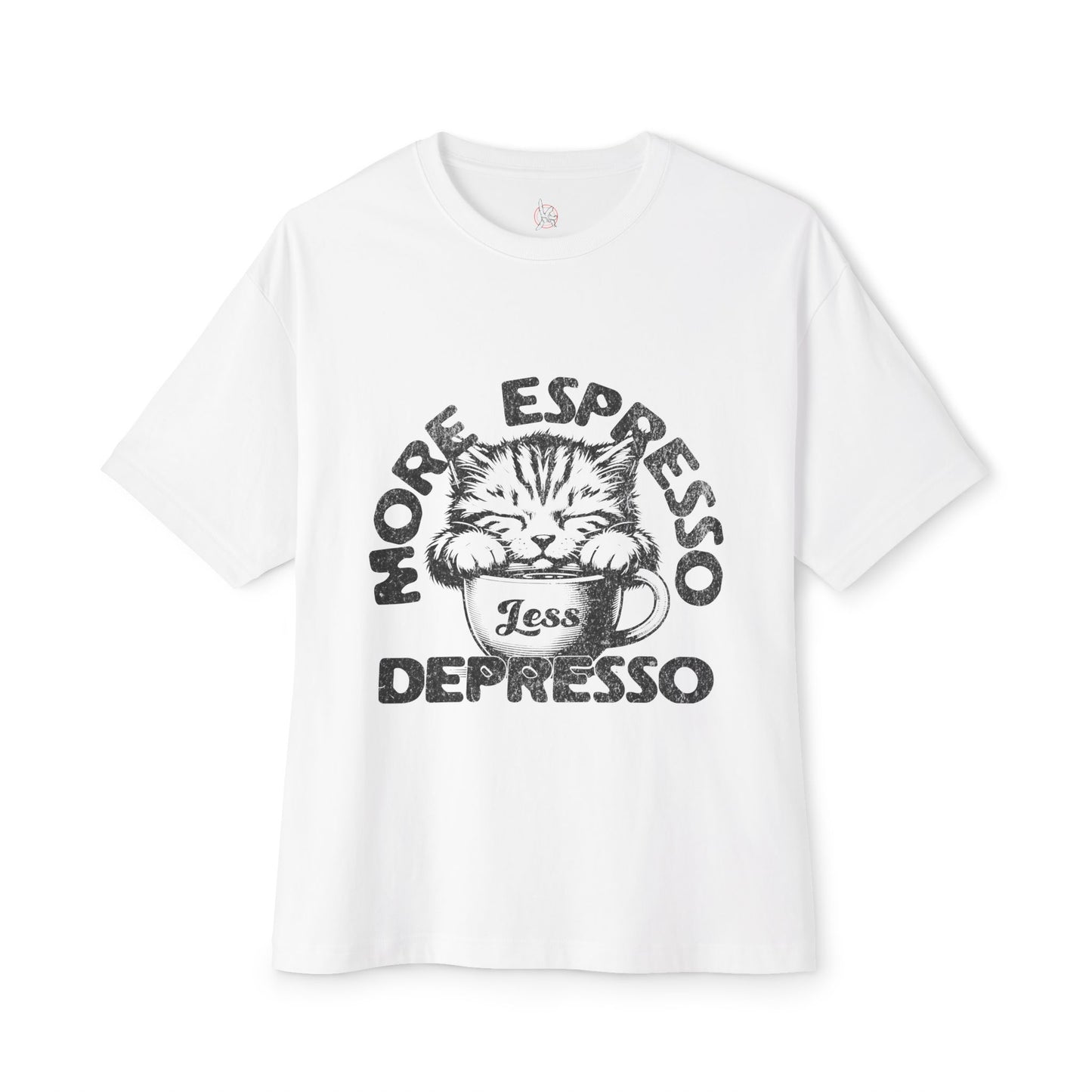FPD - More Espresso Less Depresso Oversized Tee – Coffee & Mood Statement