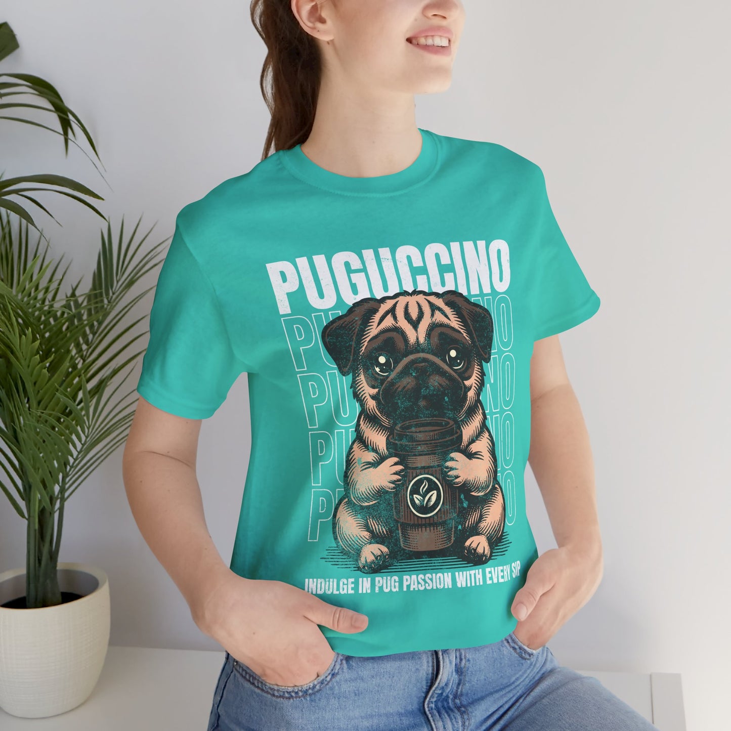 FPD - Unisex T-shirt - Puguccino Tee – Coffee & Pug Lover Statement Shirt