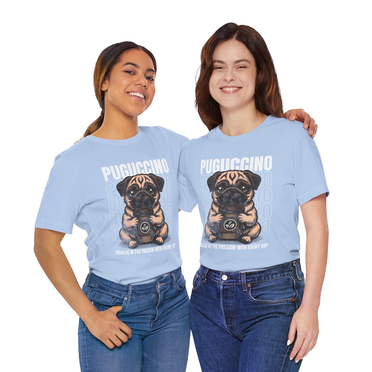 FPD - Unisex T-shirt - Puguccino Tee – Coffee & Pug Lover Statement Shirt