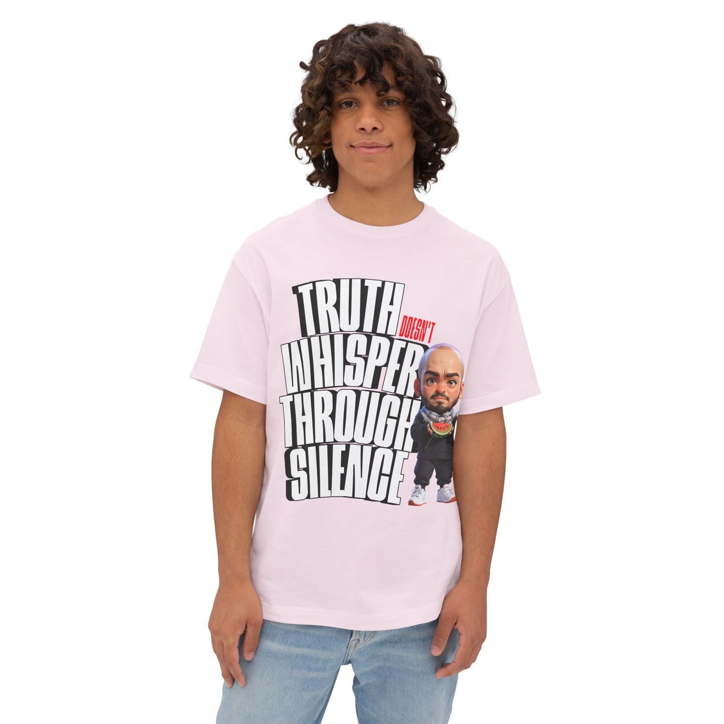 Truth Doesn’t Whisper Through Silence Oversized Tee – Pro-Palestine Graphic Shirt - FPD