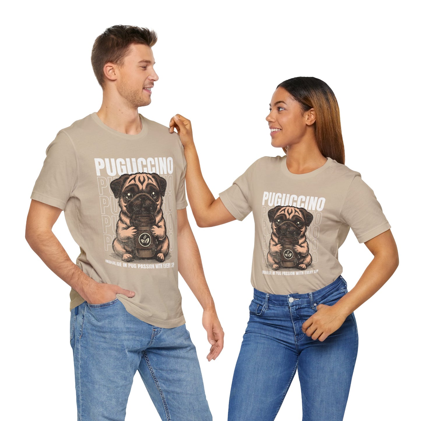 FPD - Unisex T-shirt - Puguccino Tee – Coffee & Pug Lover Statement Shirt