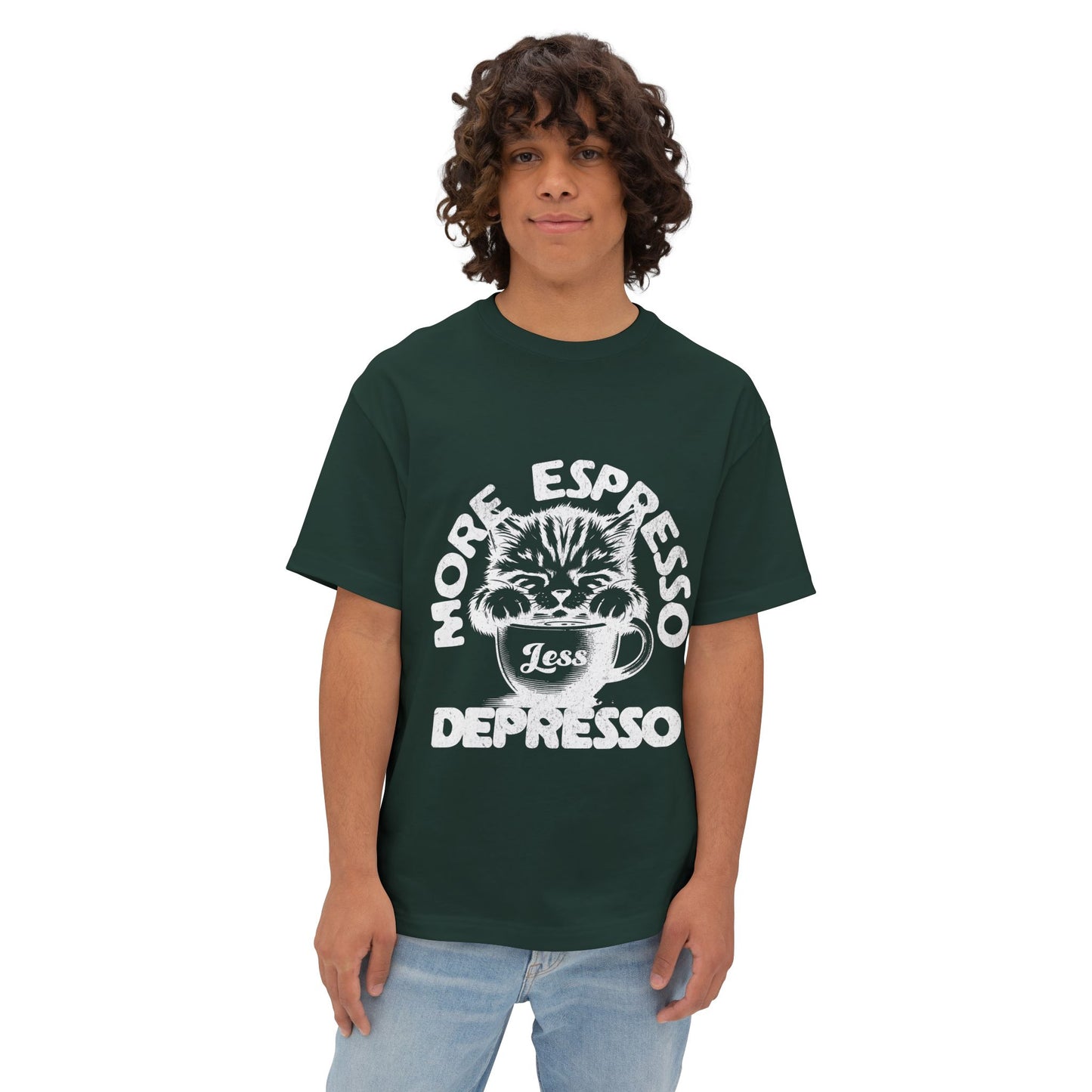 FPD - More Espresso Less Depresso Oversized Tee – Coffee & Mood Statement