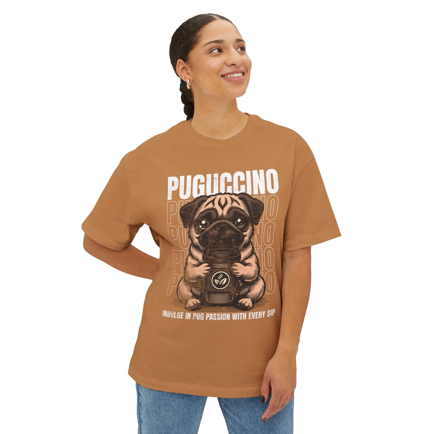FPD - Puguccino Oversized Tee – Coffee & Pug Lover Streetwear