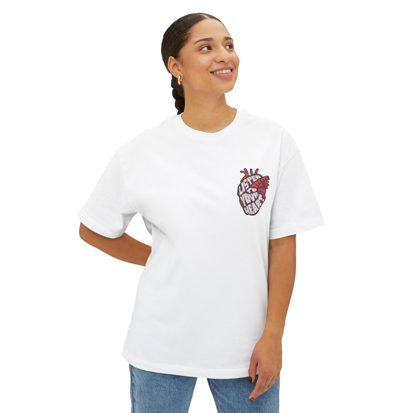 FPD - Listen to Your Heart Oversized Tee — Intuition & Emotion Statement Shirt