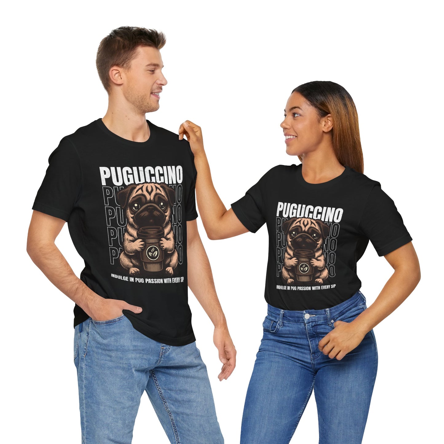 FPD - Unisex T-shirt - Puguccino Tee – Coffee & Pug Lover Statement Shirt