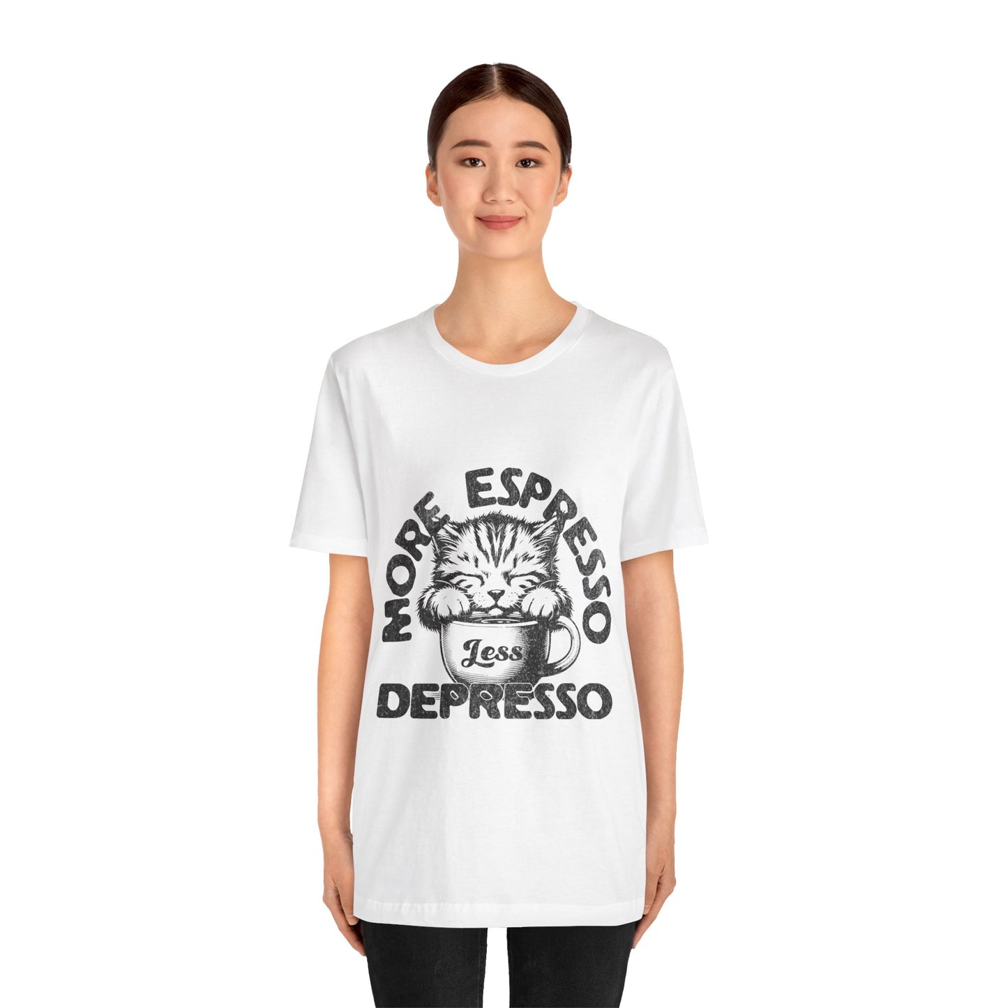 FPD - Unisex T-shirt - More Espresso Less Depresso Tee – Coffee Humor Statement Shirt
