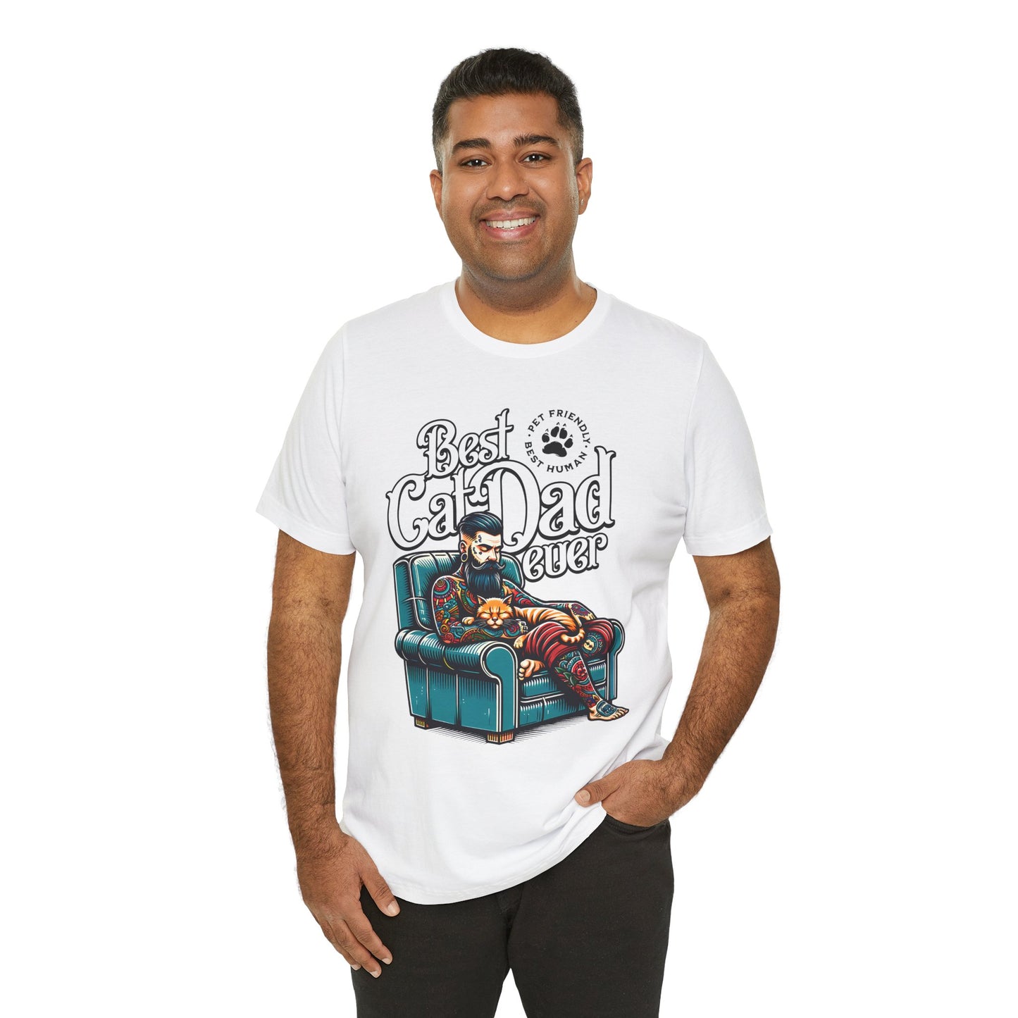 Best Cat Dad Ever Unisex T-Shirt – Perfect Gift for Cat Lovers - FPD