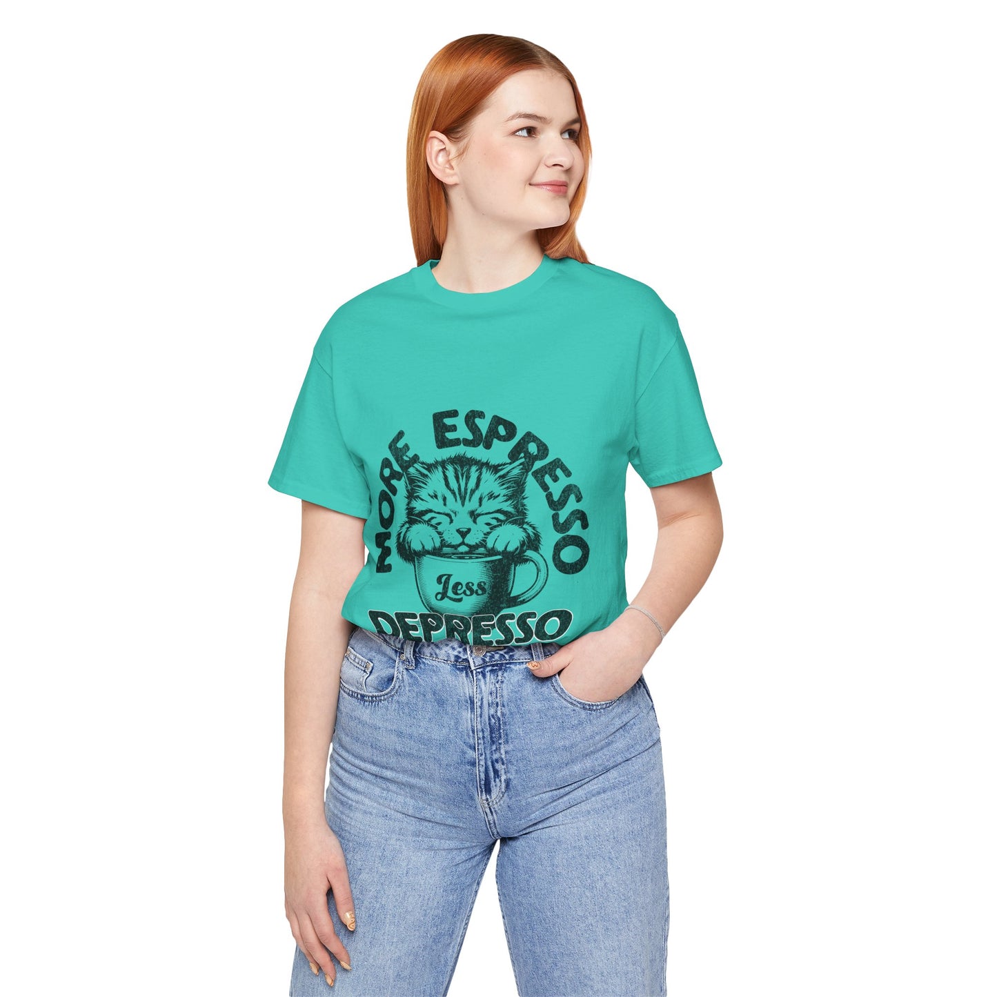 FPD - Unisex T-shirt - More Espresso Less Depresso Tee – Coffee Humor Statement Shirt