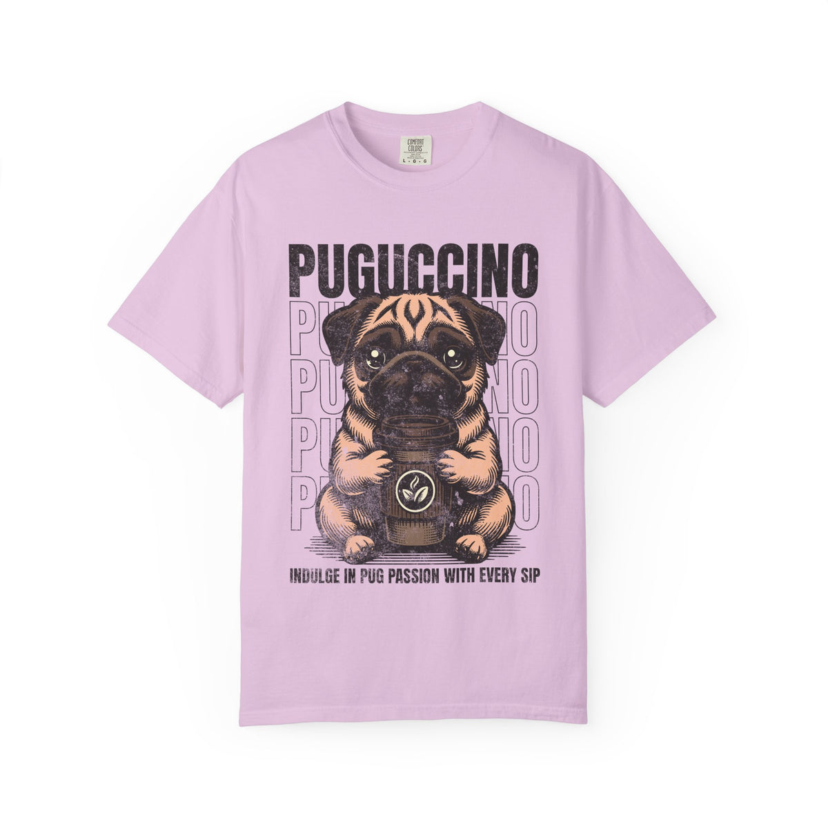 FPD - Puguccino Funny Pug Coffee T-Shirt | Indulge In Pug Passion Cute Dog Cappuccino Graphic Tee | Pet Lover Gift Shirt