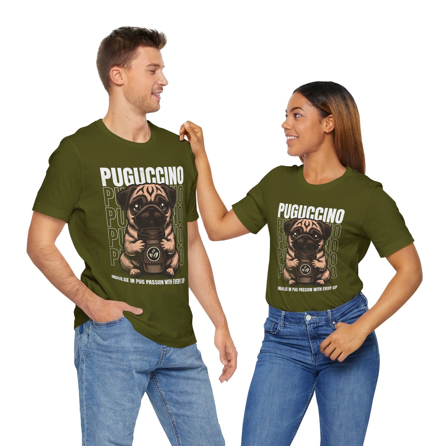 FPD - Unisex T-shirt - Puguccino Tee – Coffee & Pug Lover Statement Shirt