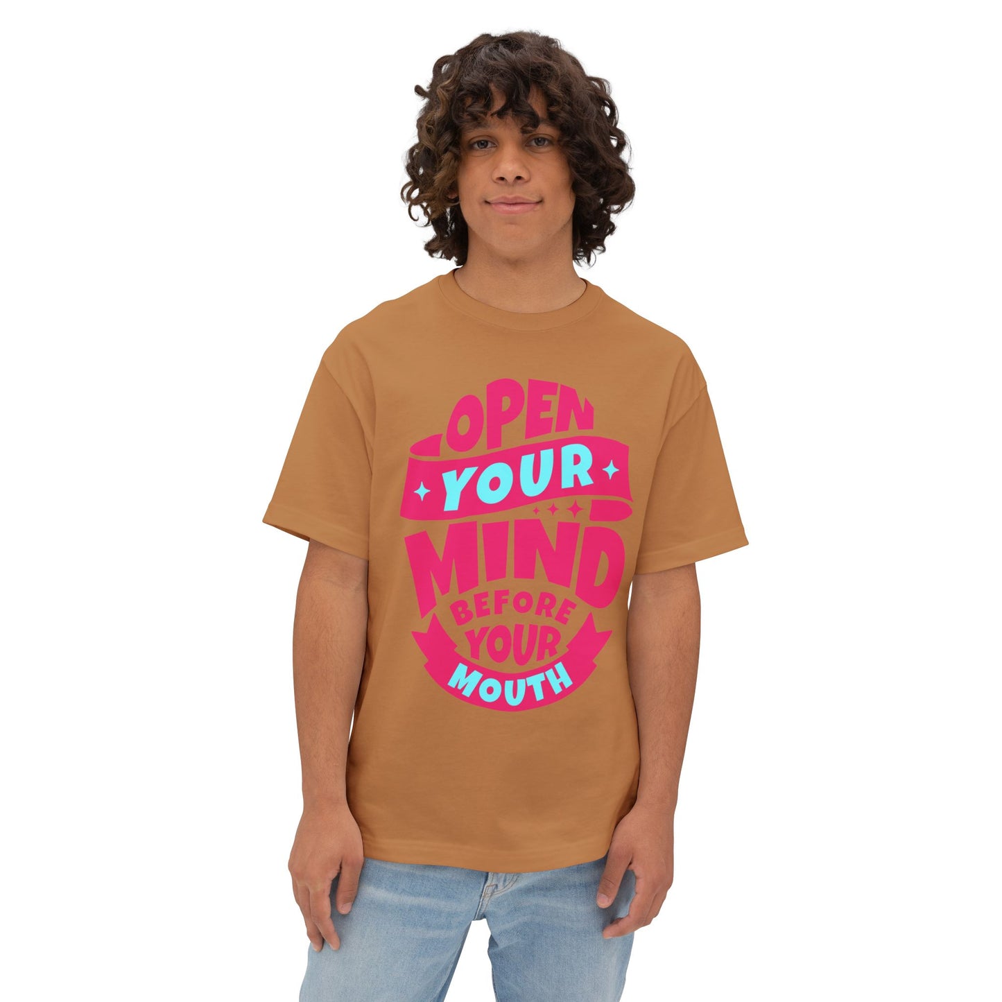 FPD - Open Your Mind Oversized Tee – Think Before You Speak Statement Shirt