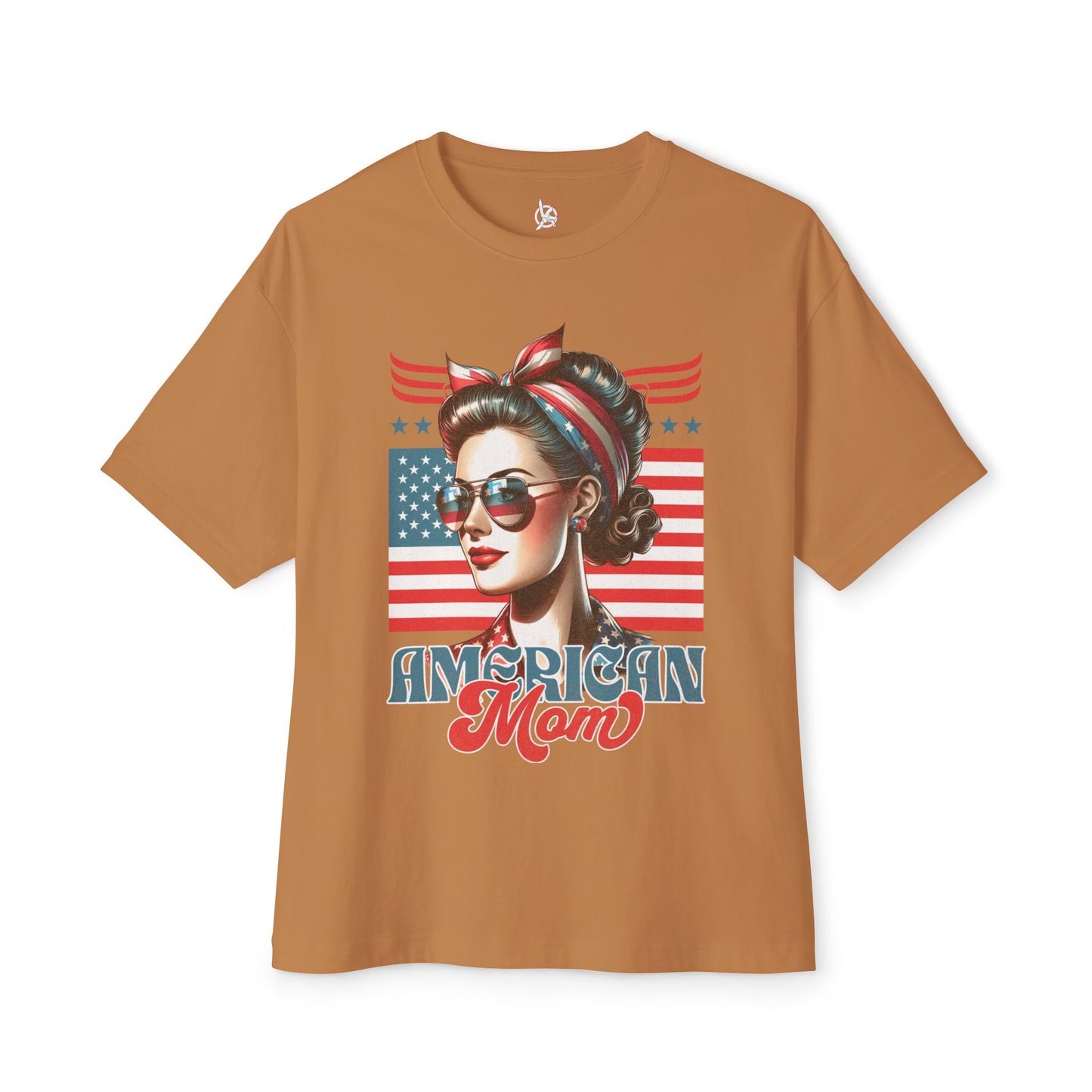 American Mom Oversized T-Shirt – Relaxed Patriotic Style for Moms