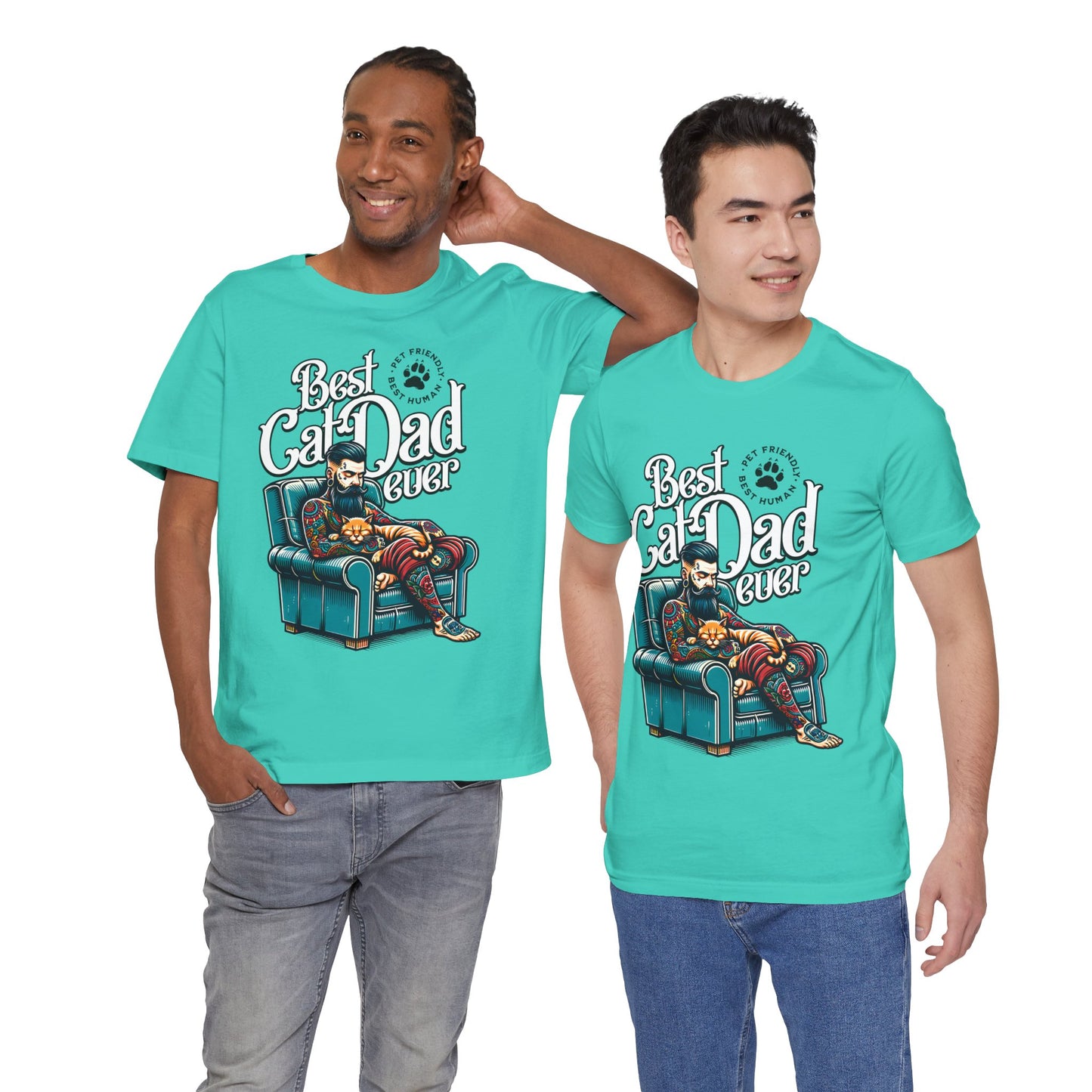 Best Cat Dad Ever Unisex T-Shirt – Perfect Gift for Cat Lovers - FPD