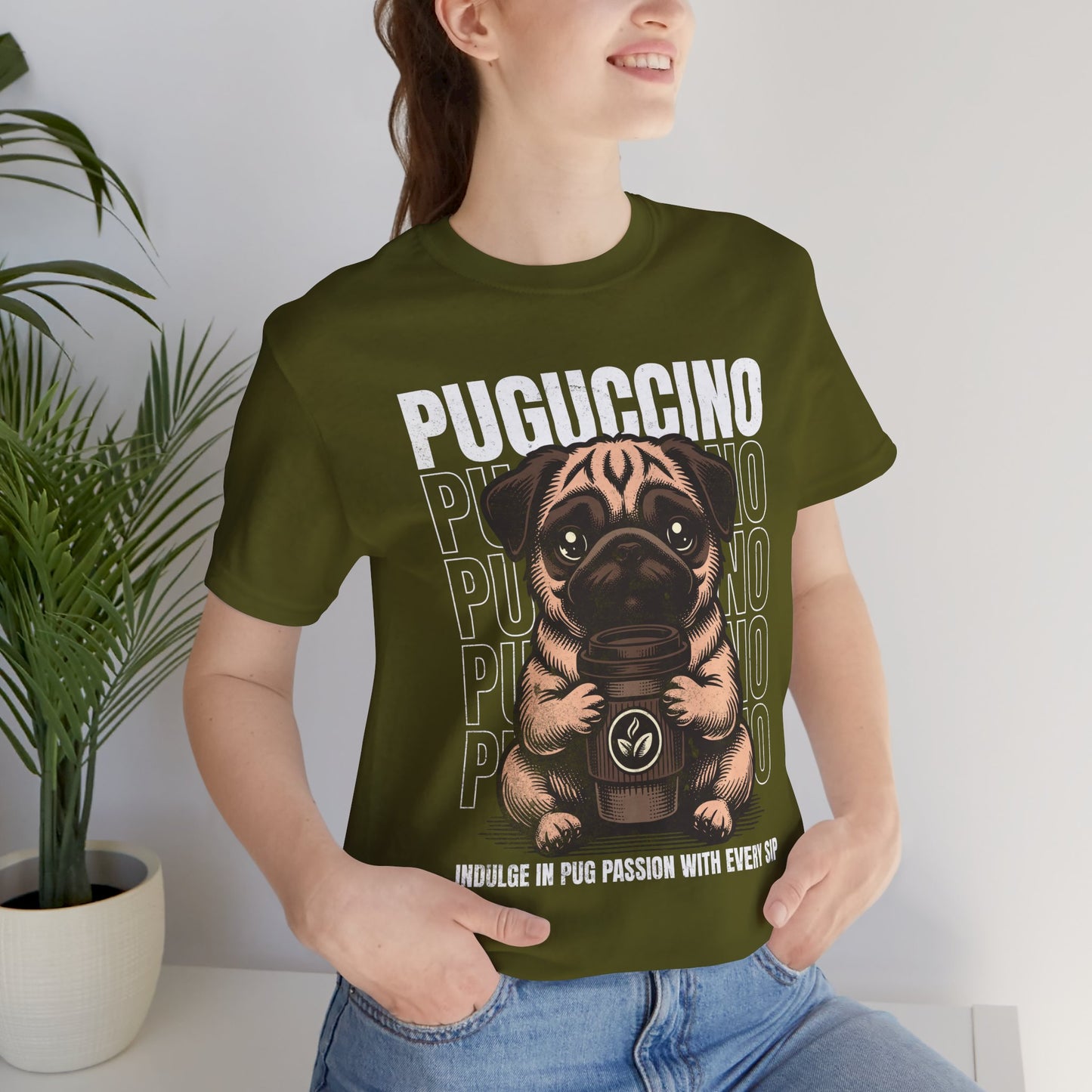 FPD - Unisex T-shirt - Puguccino Tee – Coffee & Pug Lover Statement Shirt