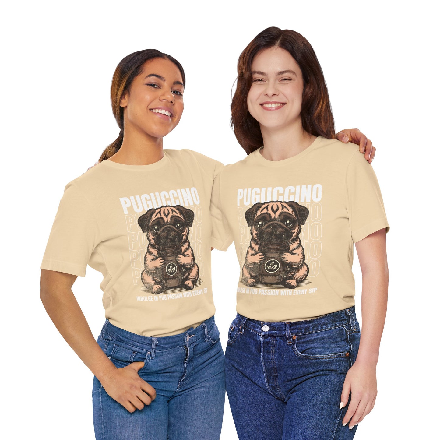FPD - Unisex T-shirt - Puguccino Tee – Coffee & Pug Lover Statement Shirt