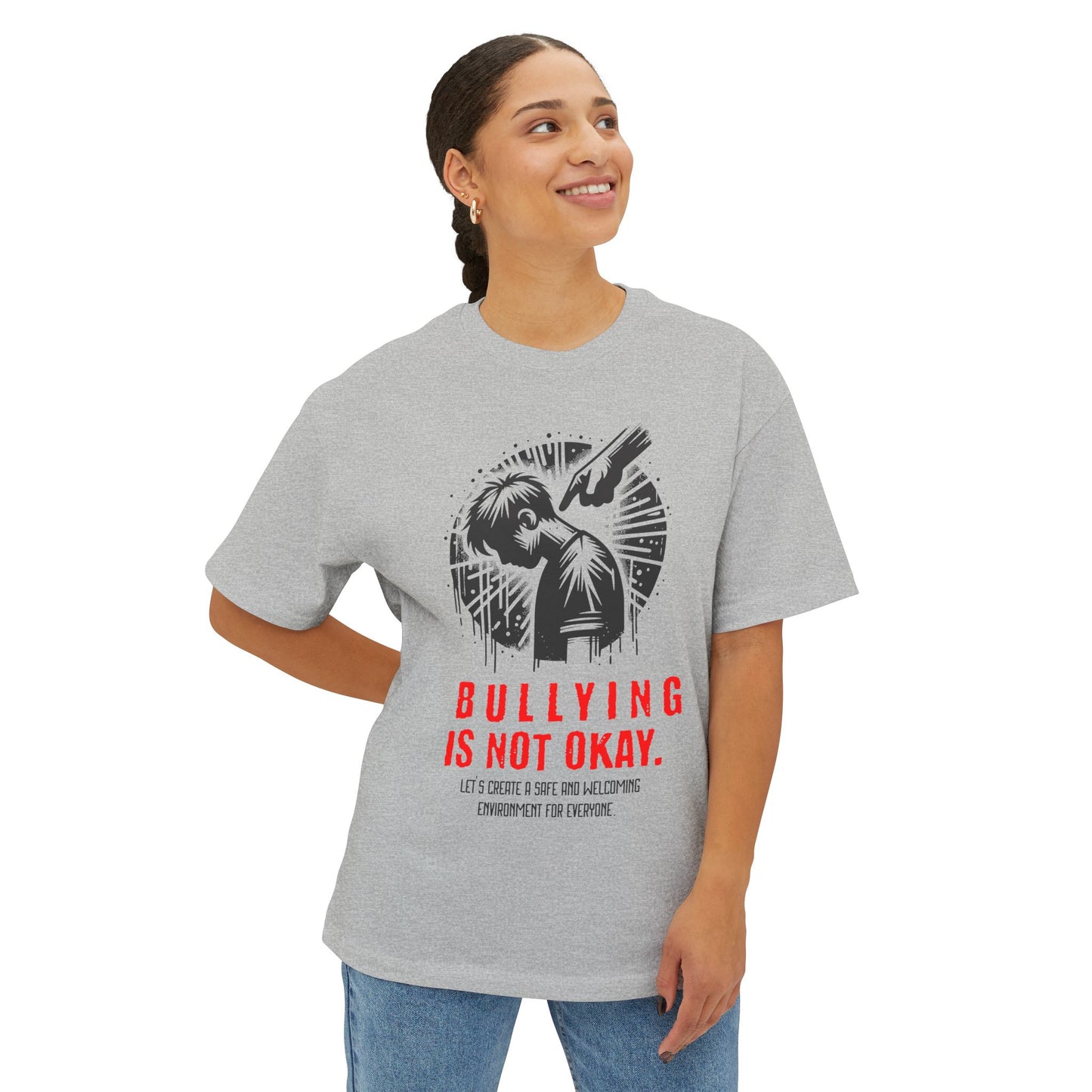 FPD - Bullying Is Not Okay Oversized Tee — Anti-Bullying Statement Shirt