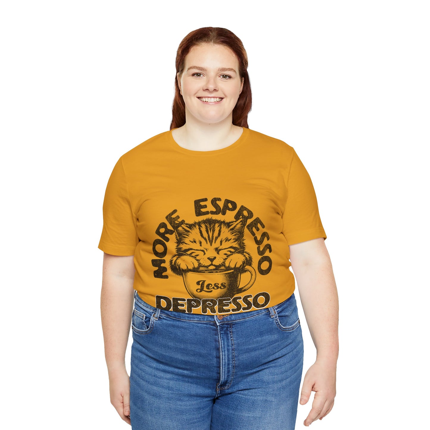 FPD - Unisex T-shirt - More Espresso Less Depresso Tee – Coffee Humor Statement Shirt